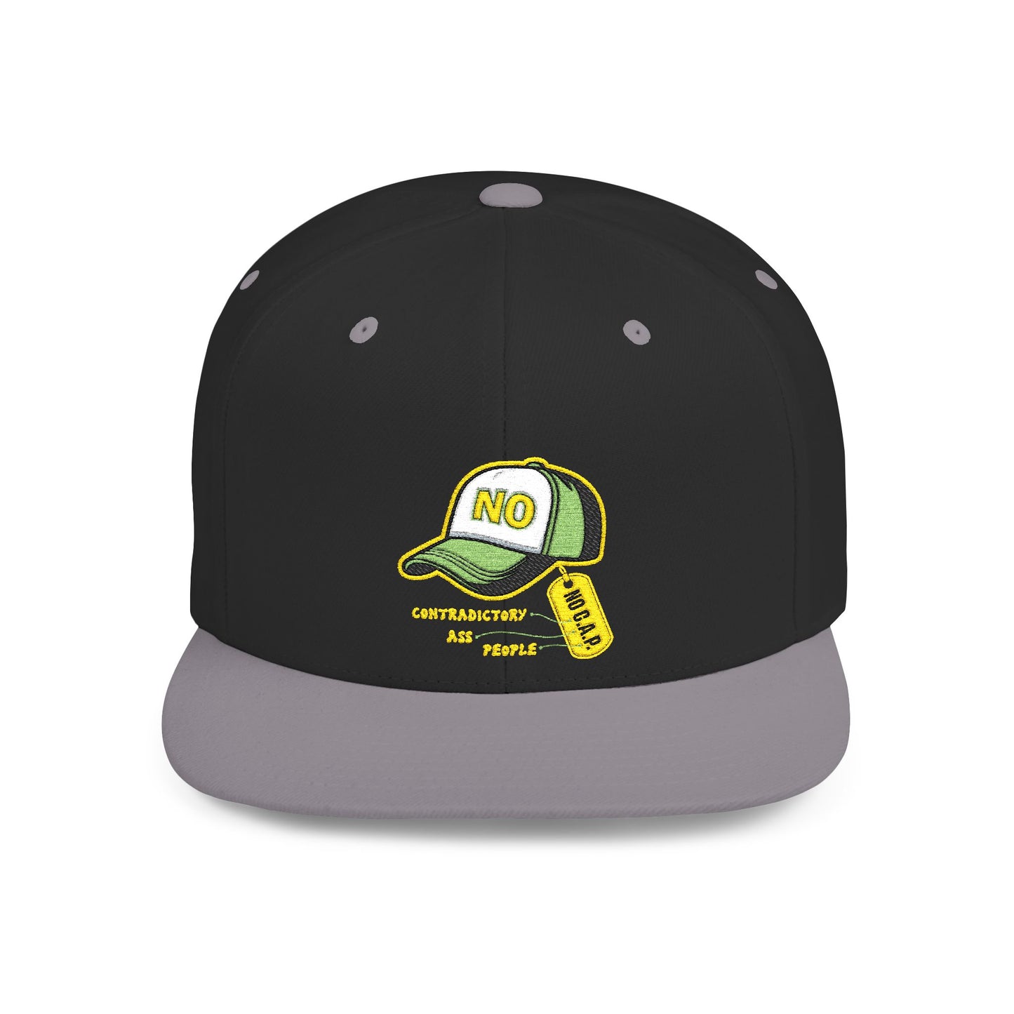 No C.A.P. Cool Flat Bill Snapback Hat, Trendy Cap for Casual Style