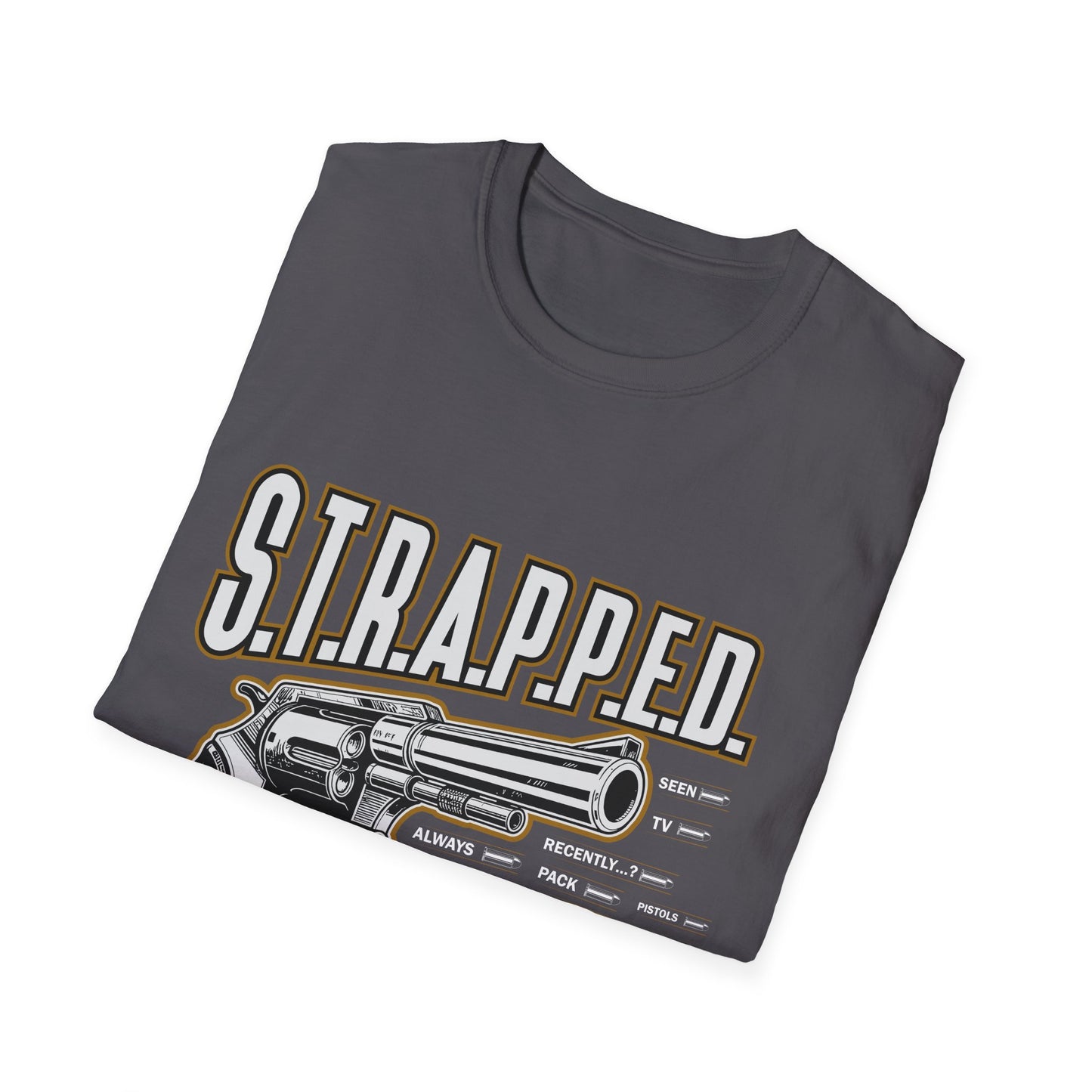 Stylish Graphic Tee, Edgy Strapped T-Shirt, Casual Wear, Statement Shirt, Gift for Music Lovers, Unique Fashion