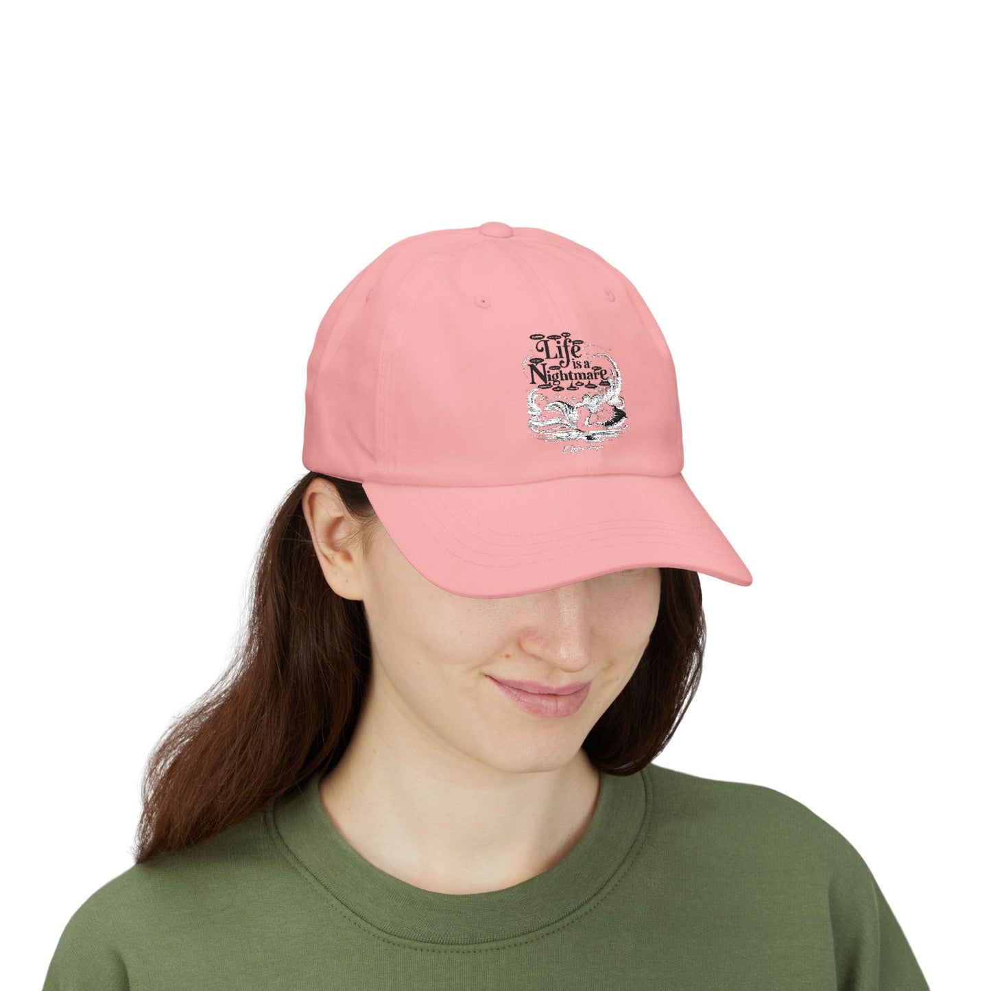 Classic Cap with "Life is a Nightmare" Design, Casual Hat,  Adjustable Cap