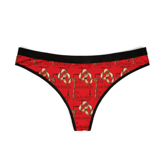 W.I.F.E. (We're Indefinitely For Each Other) Thongs - Perfect for Birthdays, Lingerie Gift, Red and Black, Comfortable Fit, All-Occasion