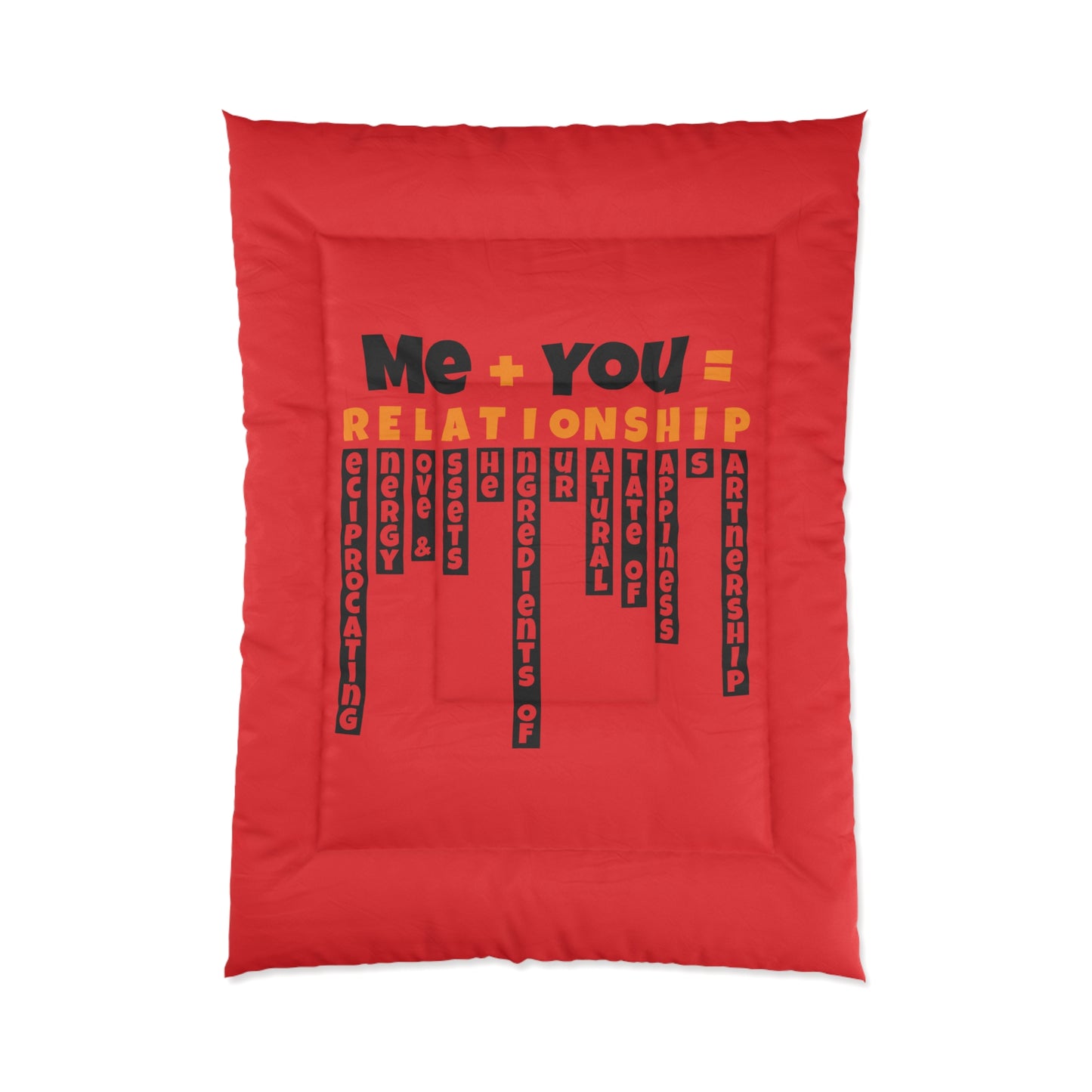 Love Equation Relationship Comforter, Cozy Bedroom Decor, Couples Gift, Valentine's Day Bedding, Relationship Quote Blanket