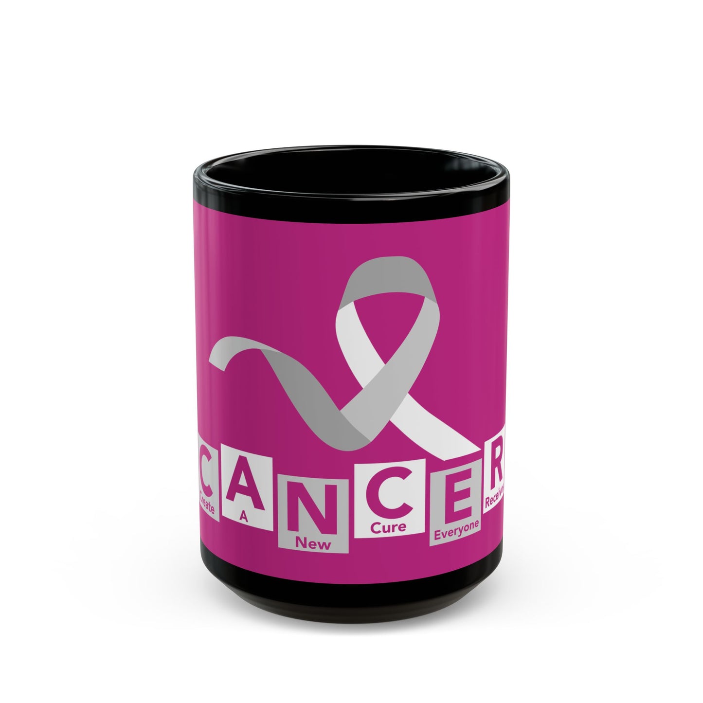 C.A.N.C.E.R. (Create A New Cure Everyone Receives) Pink Ribbon Cancer Awareness Mug | Gift for Support, Fundraiser, Survivor, Cure, Awareness