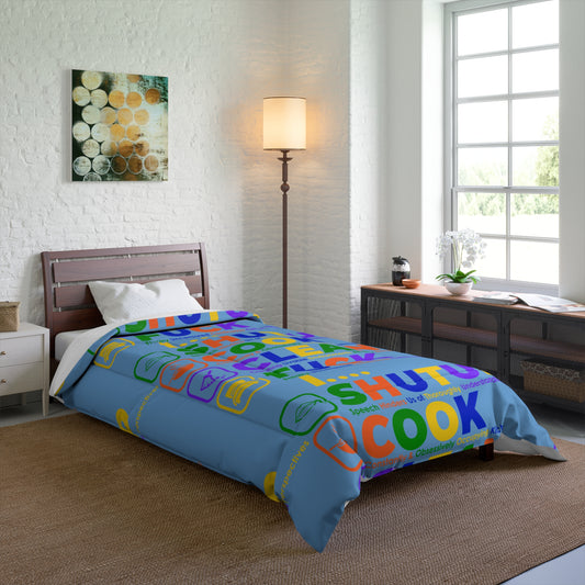 SHUT UP COOK CLEAN FUCK Comforter for Fun Bedroom Decor, Cozy Bedding for Teens, Unique Gift for Friends, Playful Home Accessories