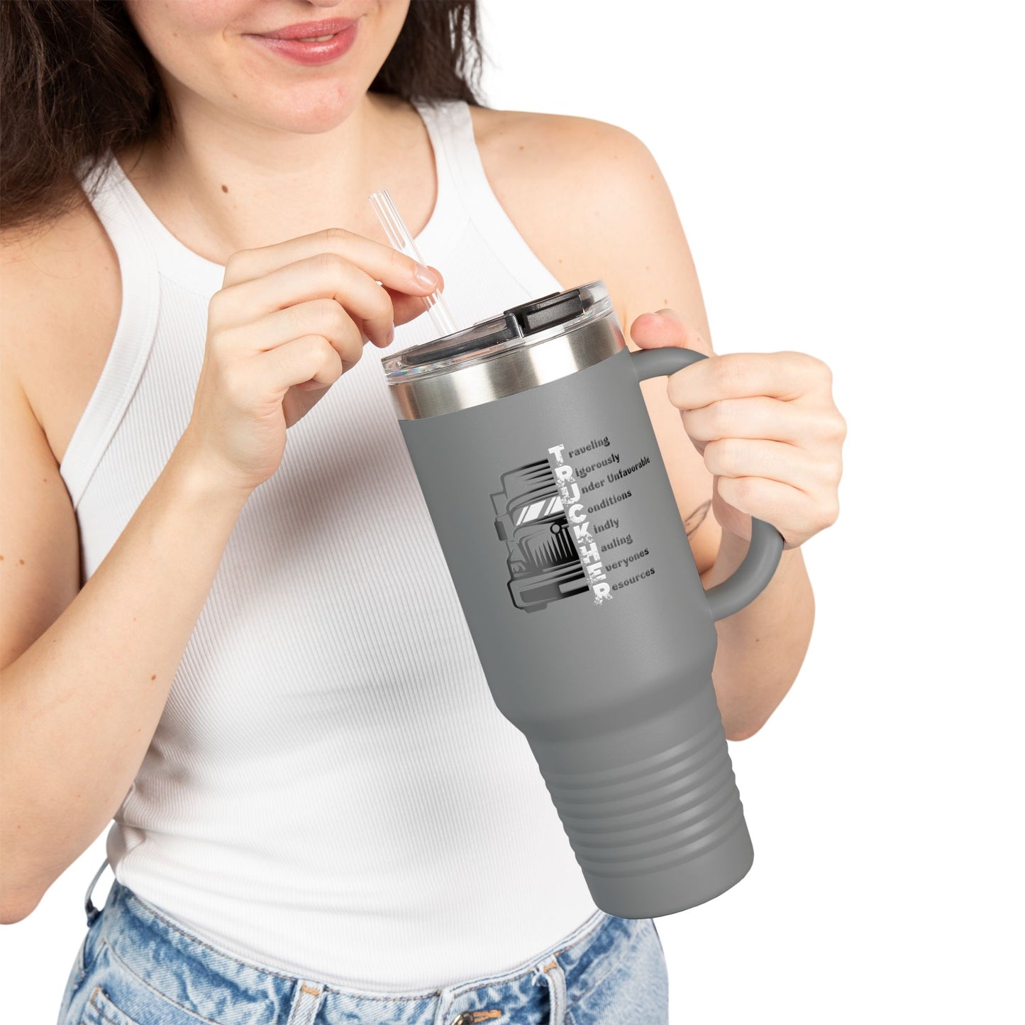 T.R.U.C.K.E.R. Insulated Travel Mug, 40oz - Stylish and Practical, Perfect for On-the-Go Coffee Lovers, Road Trips, Camping, Gift for Travelers, [...]