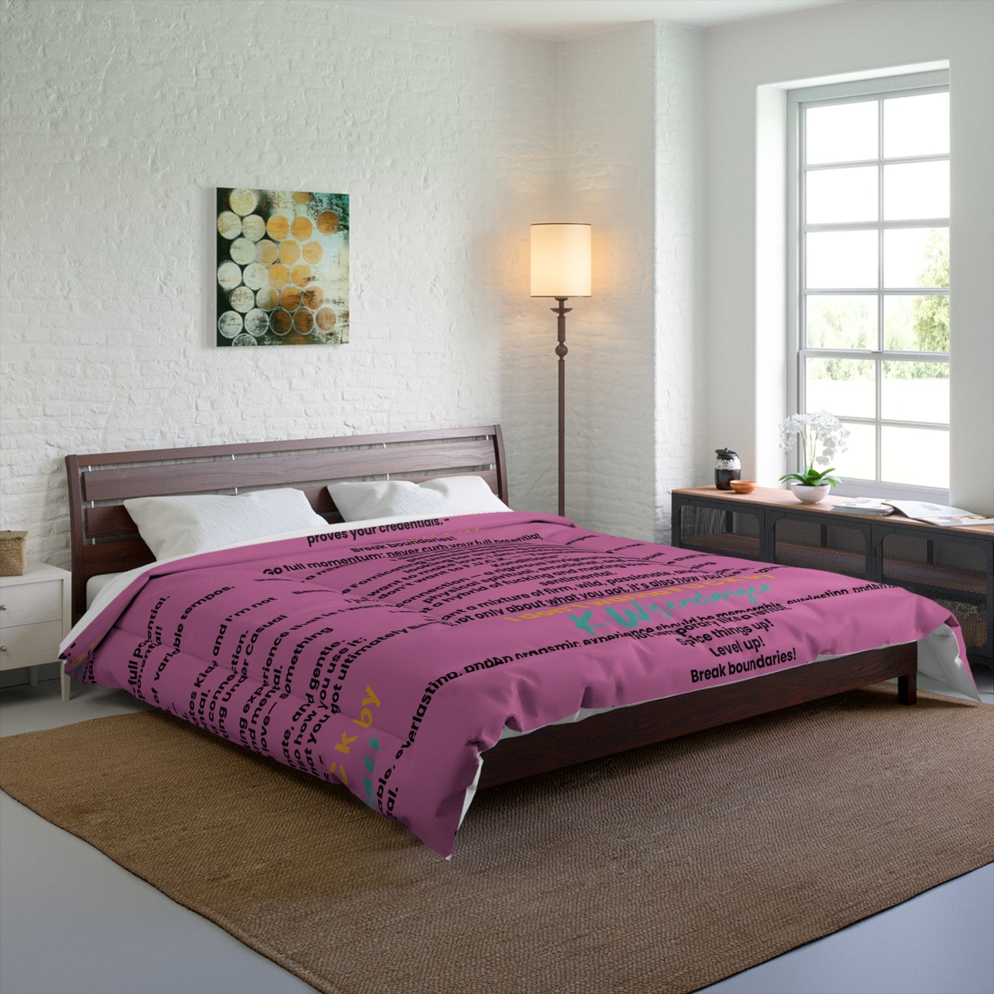 I Don't Wanna F.U.C.K. Unique Poem Comforter, Cozy Bedding, Funky Bedroom Decor,