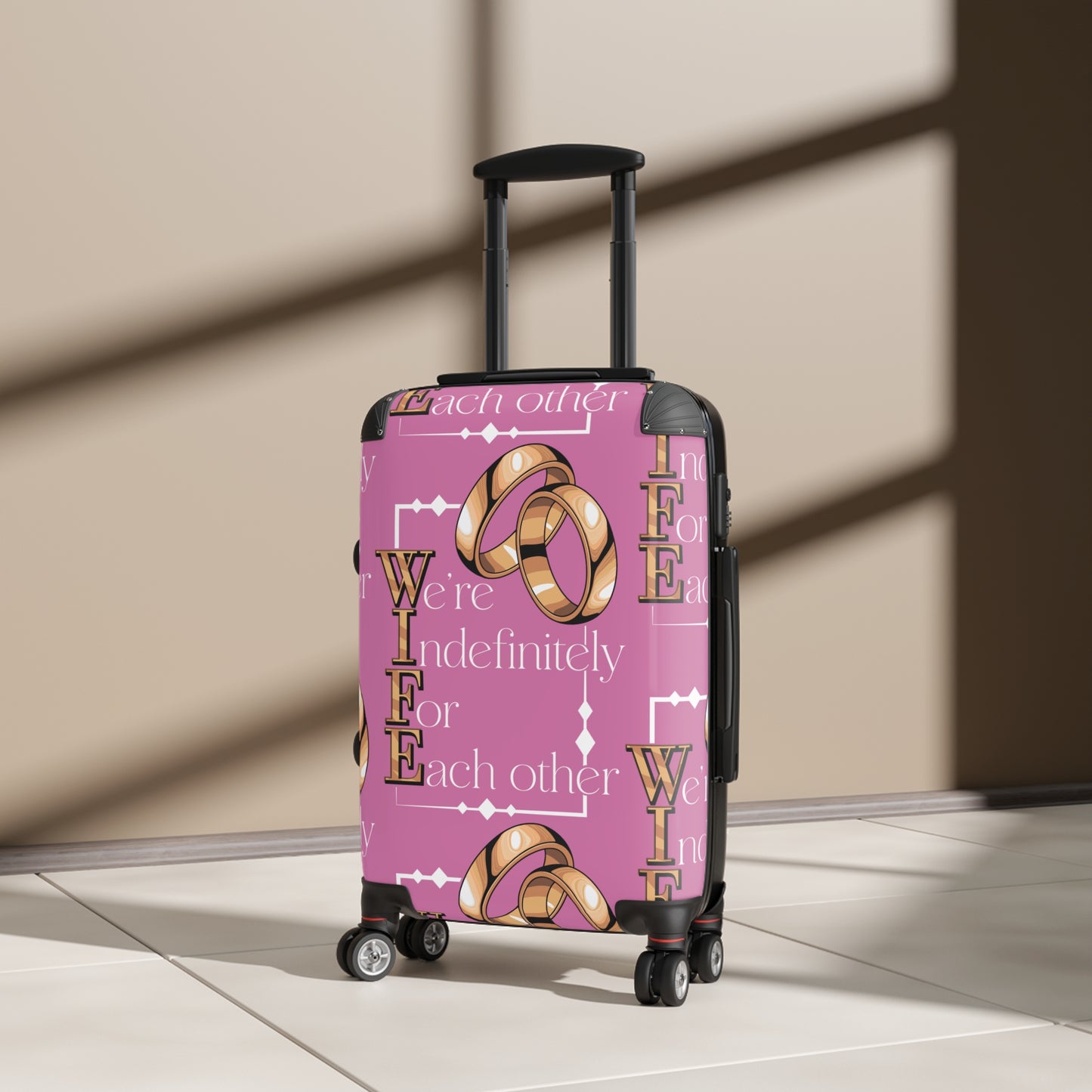 W.I.F.E. Personalized Wedding Suitcase, Travel Luggage for Couples, Honeymoon Essentials, Engaged Gifts, Bride to Be