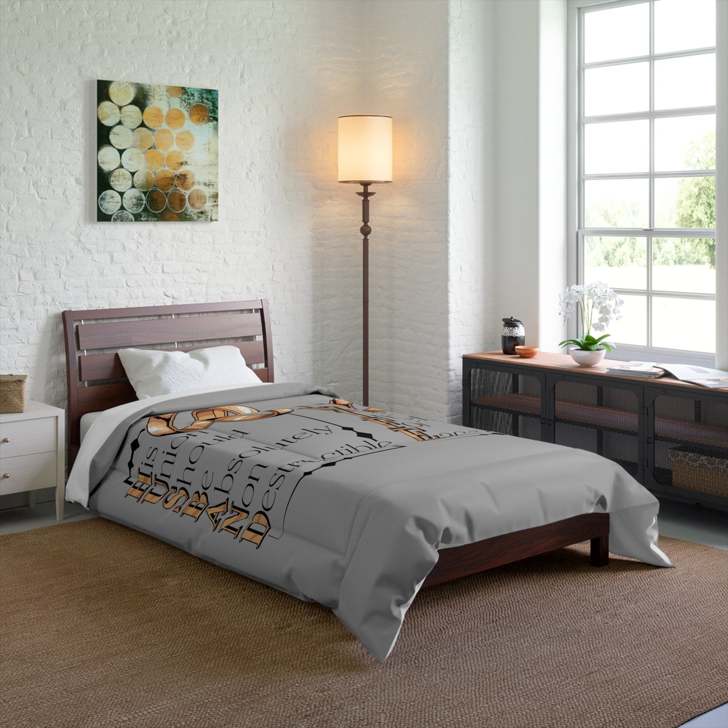 H.U.S.B.A.N.D. W.I.F.E. Couple Comforter, Wedding Gift, Anniversary Bedding, Love Decor, Cozy Bedroom Essentials
