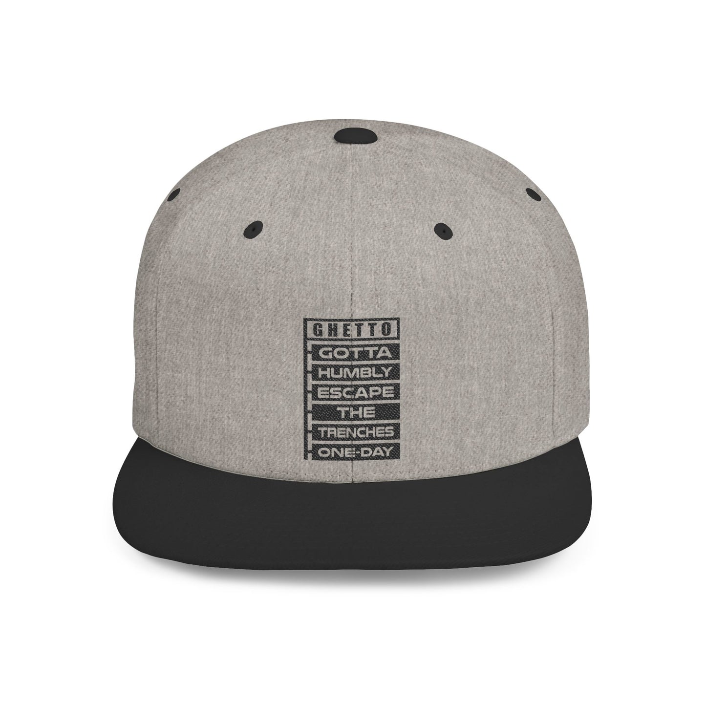 G.H.E.T.T.O. Stylish Flat Bill Snapback Hat, Streetwear Cap for Casual Outings