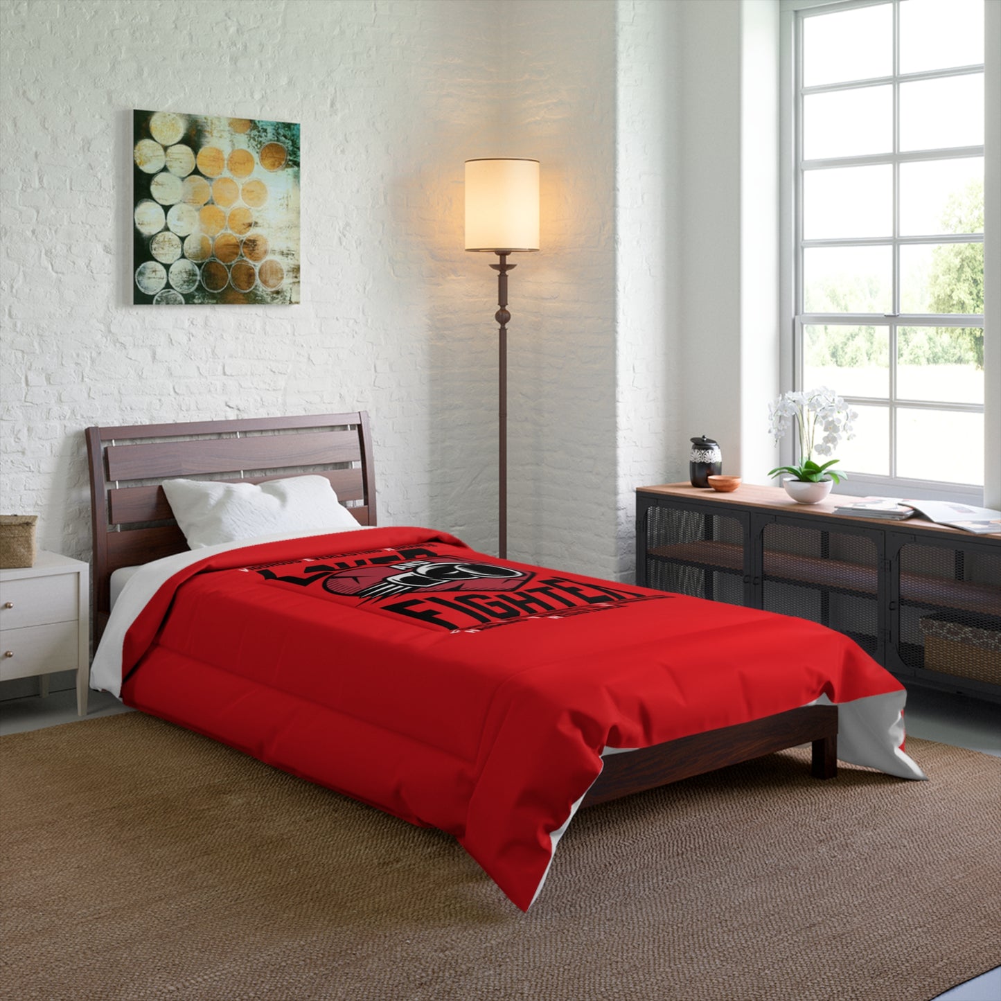 L.O.V.E.R. & F.I.G.H.T.E.R. Comforter - Bold Red Bedding for Fighters & Lovers, Bohemian Bedroom Decor, Gift for Couples, Romantic Home Accents, [...]