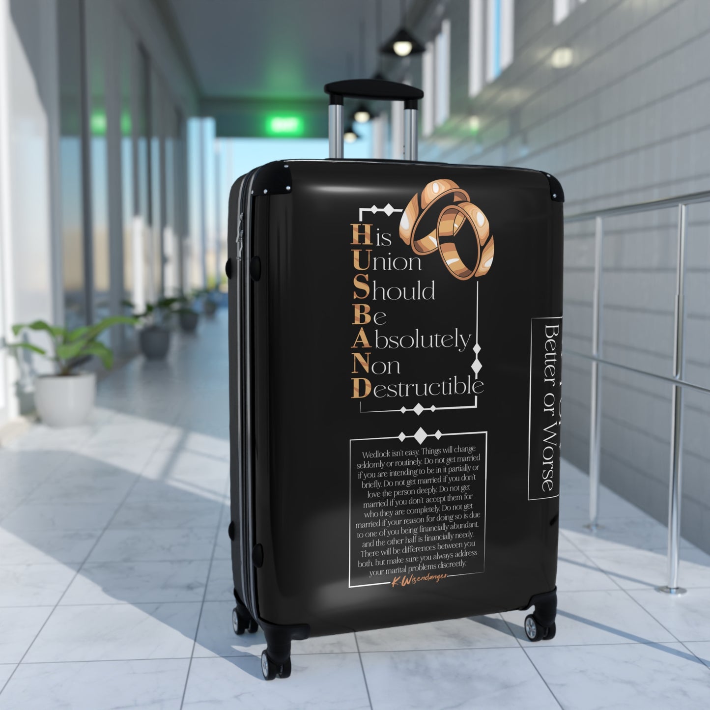 HUSBAND Travel Suitcase for Couples, Wedding Gift, Personalized Luggage, Honeymoon Essentials, Suitcase with Quotes