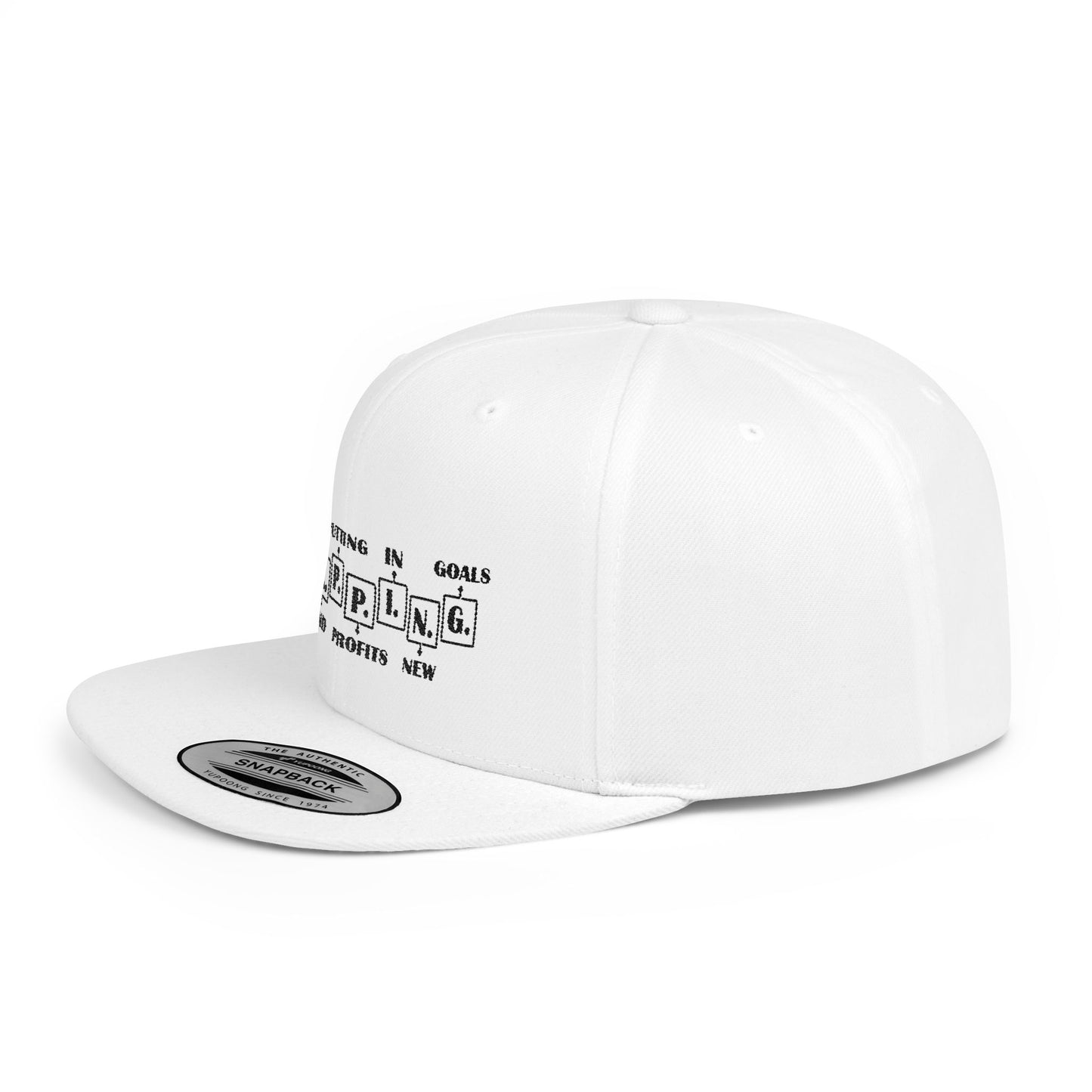 T.R.A.P.P.I.N. Flat Bill Snapback Hat - Trapping Goals, Perfect for Entrepreneurs