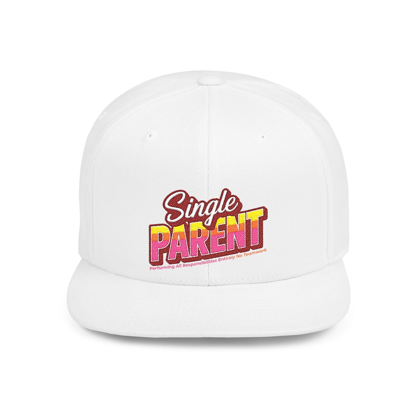 Single P.A.R.E.N.T. Flat Bill Snapback Hat, Trendy Cap for Parents, Unique Gift for Single Moms, Dads, Supportive Fashion, Family Holidays