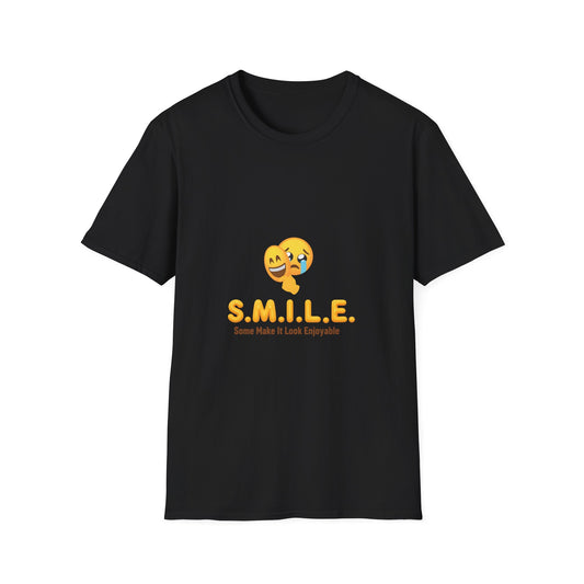 S.M.I.L.E. Unisex Emoji T-Shirt, Happiness Gift, Motivational Shirt, Casualwear, Birthday Apparel, Positive Vibes Tee