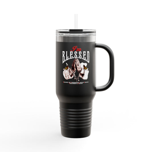 B.L.E.S.S.E.D. (Because Life Experiences Should Solidify Enjoyment & Delight) Insulated Travel Mug, 40oz | Perfect for Coffee Lovers, Gift for Travelers, Inspirational Drinkware, Motivational Mug, Holiday [...]