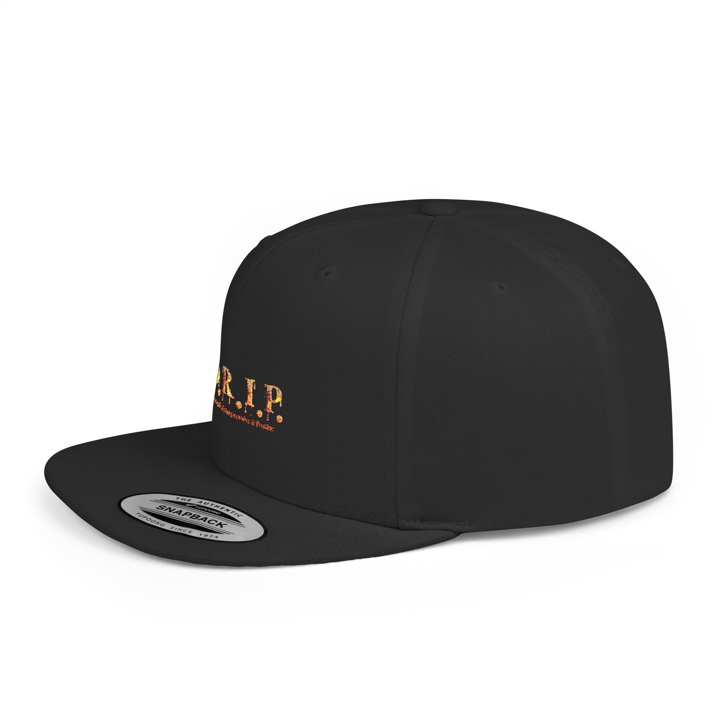 D.R.I.P. Flat Bill Snapback Hat, Trendy Streetwear Cap, Cool Graphic Hat for Hip Hop Fans, Summer Accessory, Fashion Statement