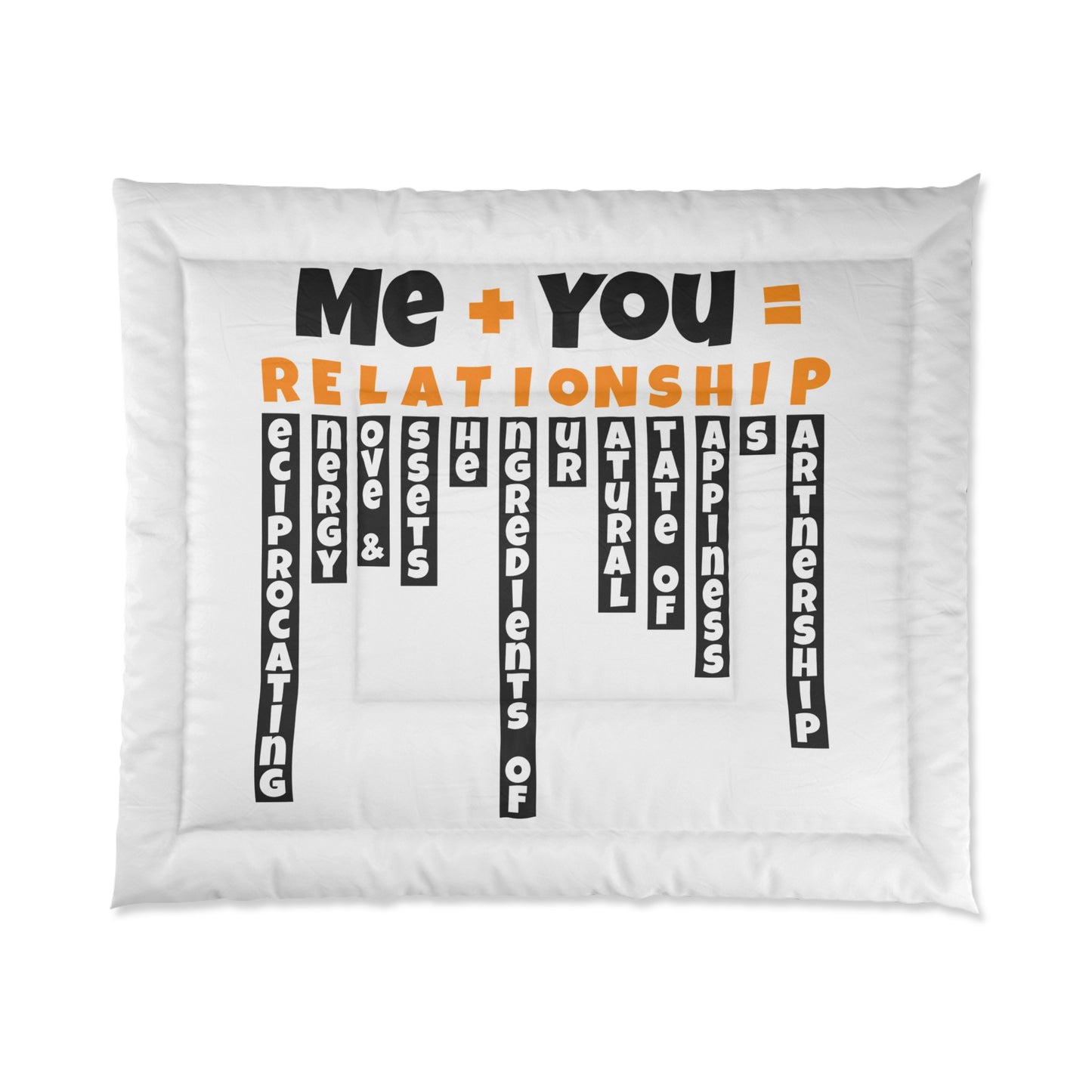 Couples Comforter with Relationship Quote | Cozy Bedroom Decor, Love Gift, Wedding Present, Anniversary, Home Bedding