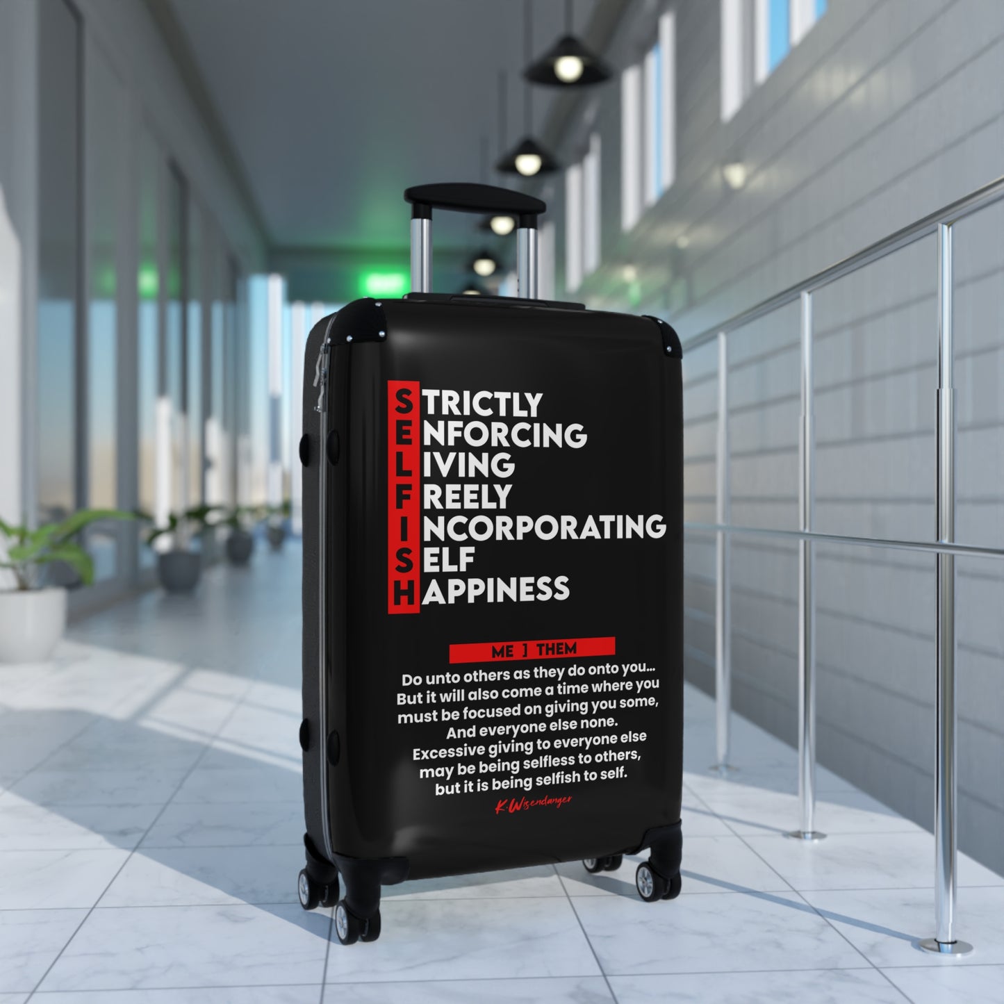 Self-Care Inspirational Suitcase with Quotes, Travel Gear, Luggage for Self-Discovery, Unique Gift for Travelers, Motivational Travel [...]