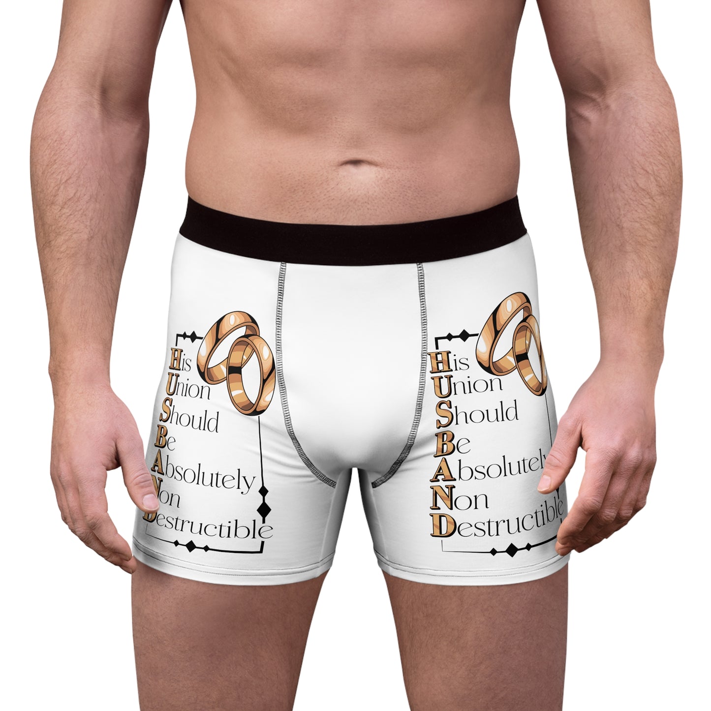 H.U.S.B.A.N.D. His Union Should Be Absolutely Non Destructible Boxer Briefs | Funny Wedding Gift, Husband Underwear, Anniversary Present, Unique [...]