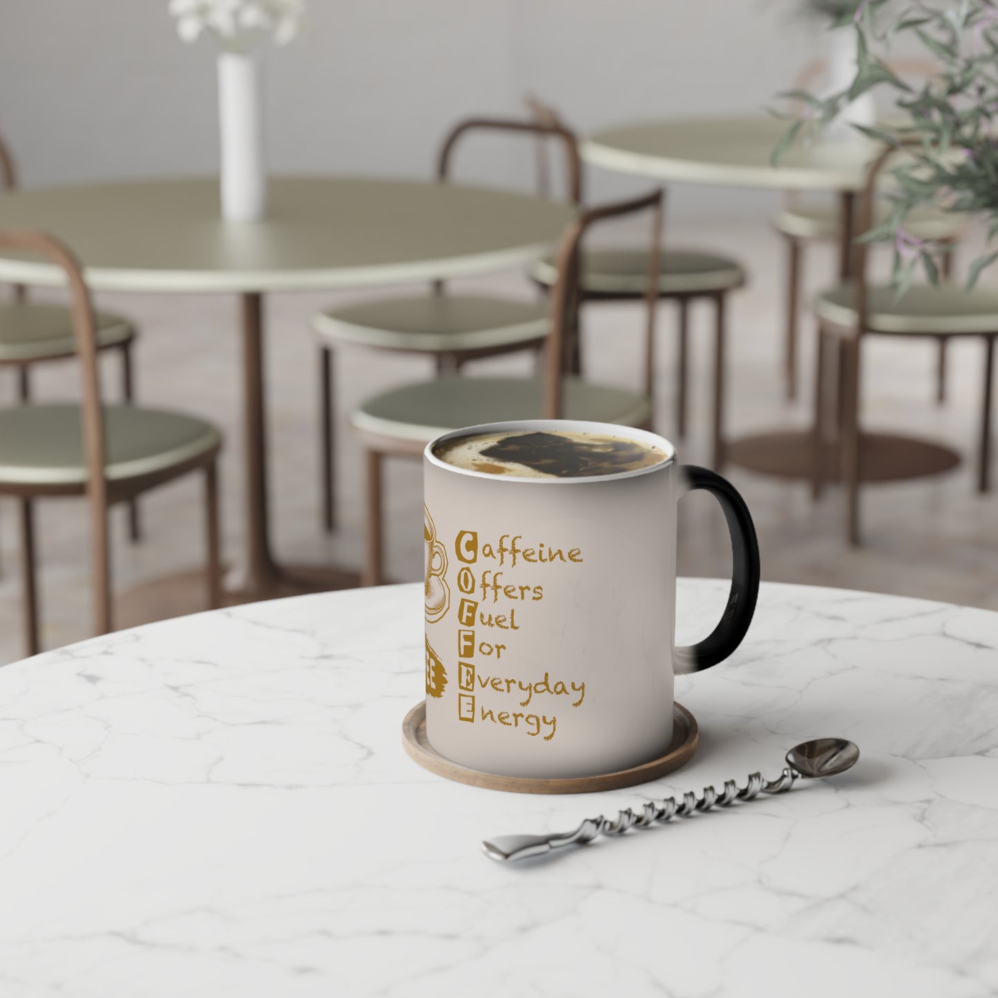 C.O.F.F.E.E. (Caffeine Offers Fuel For Everyday Energy) Color-Changing Coffee Mug, Gift for Coffee Lovers, Unique Office Cup, Heat Sensitive Mug