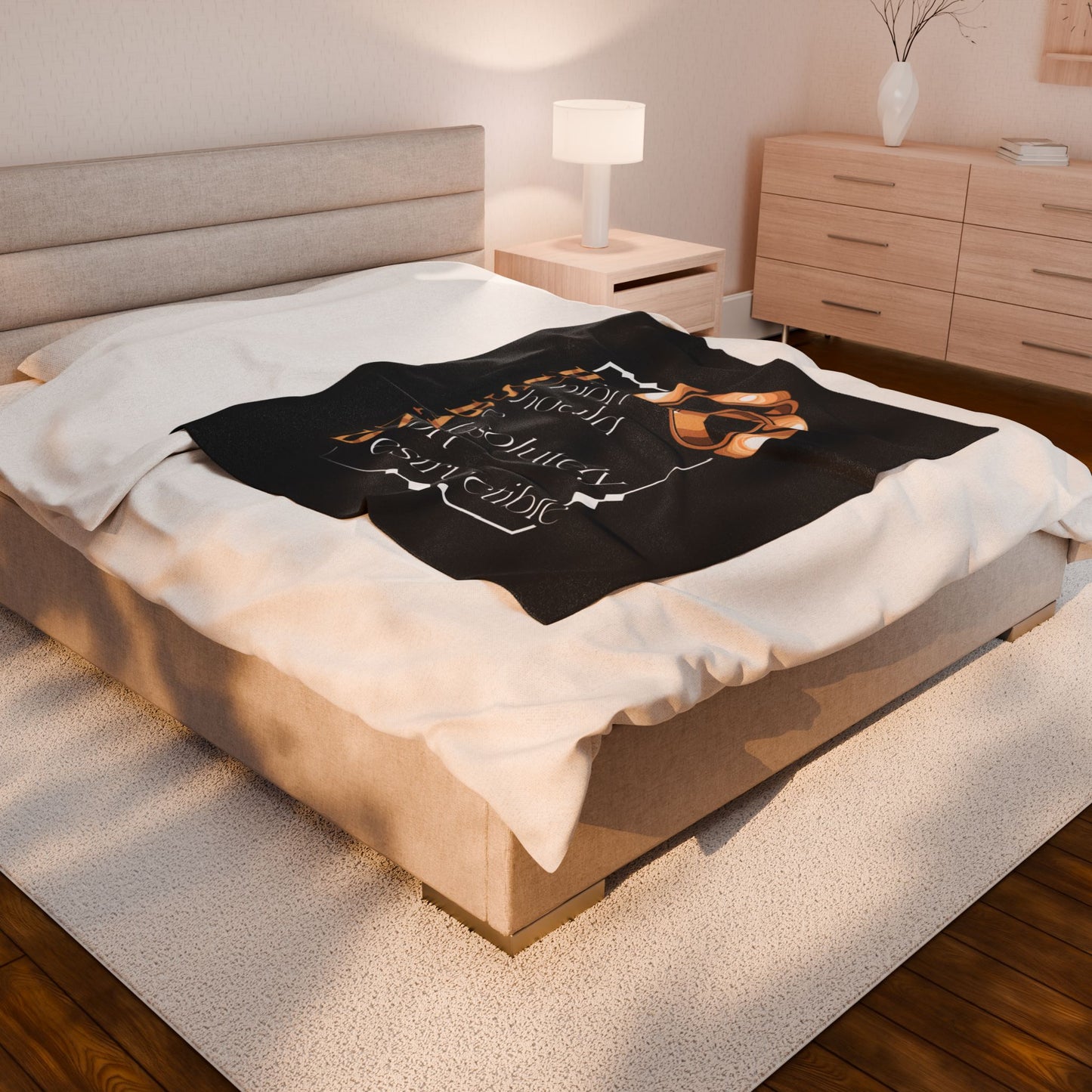 H.U.S.B.A.N.D. Velveteen Plush Blanket, Cozy Wedding Gift, Anniversary Present, Custom Marriage Keepsake, Home Decor