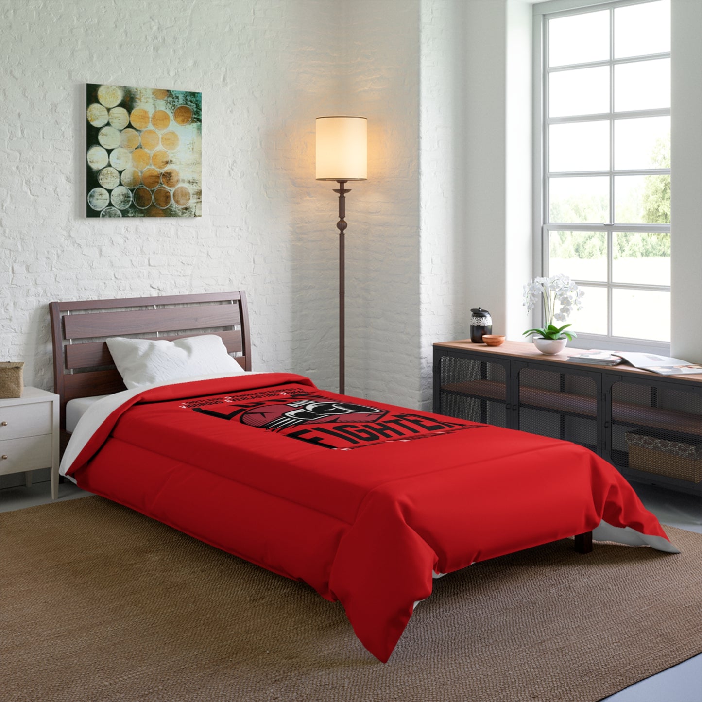 L.O.V.E.R. & F.I.G.H.T.E.R. Comforter - Bold Red Bedding for Fighters & Lovers, Bohemian Bedroom Decor, Gift for Couples, Romantic Home Accents, [...]