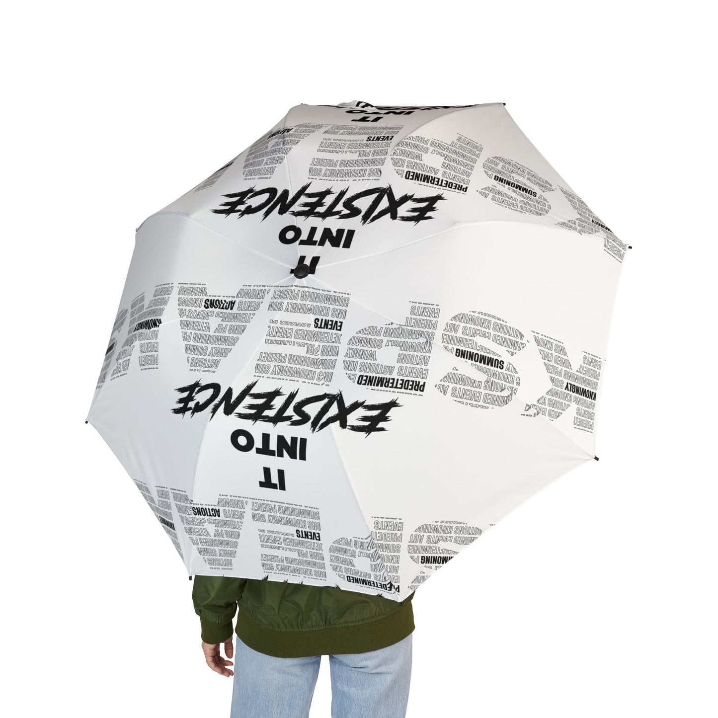 S.P.E.A.K. It Into Existence Trendy Foldable Umbrella - Ideal for Rain or Sun, Lightweight Portable Design