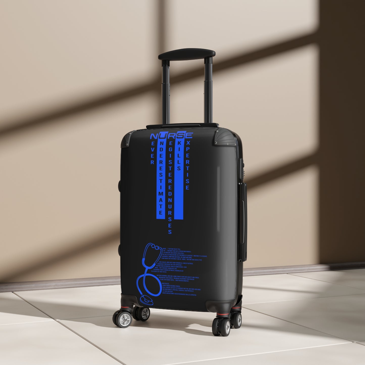 N.U.R.S.E. Suitcase, Travel Luggage for Healthcare Workers, Inspirational Gifts for Nurses, Carry-On Bag for Nurses, Stethoscope Design, [...]