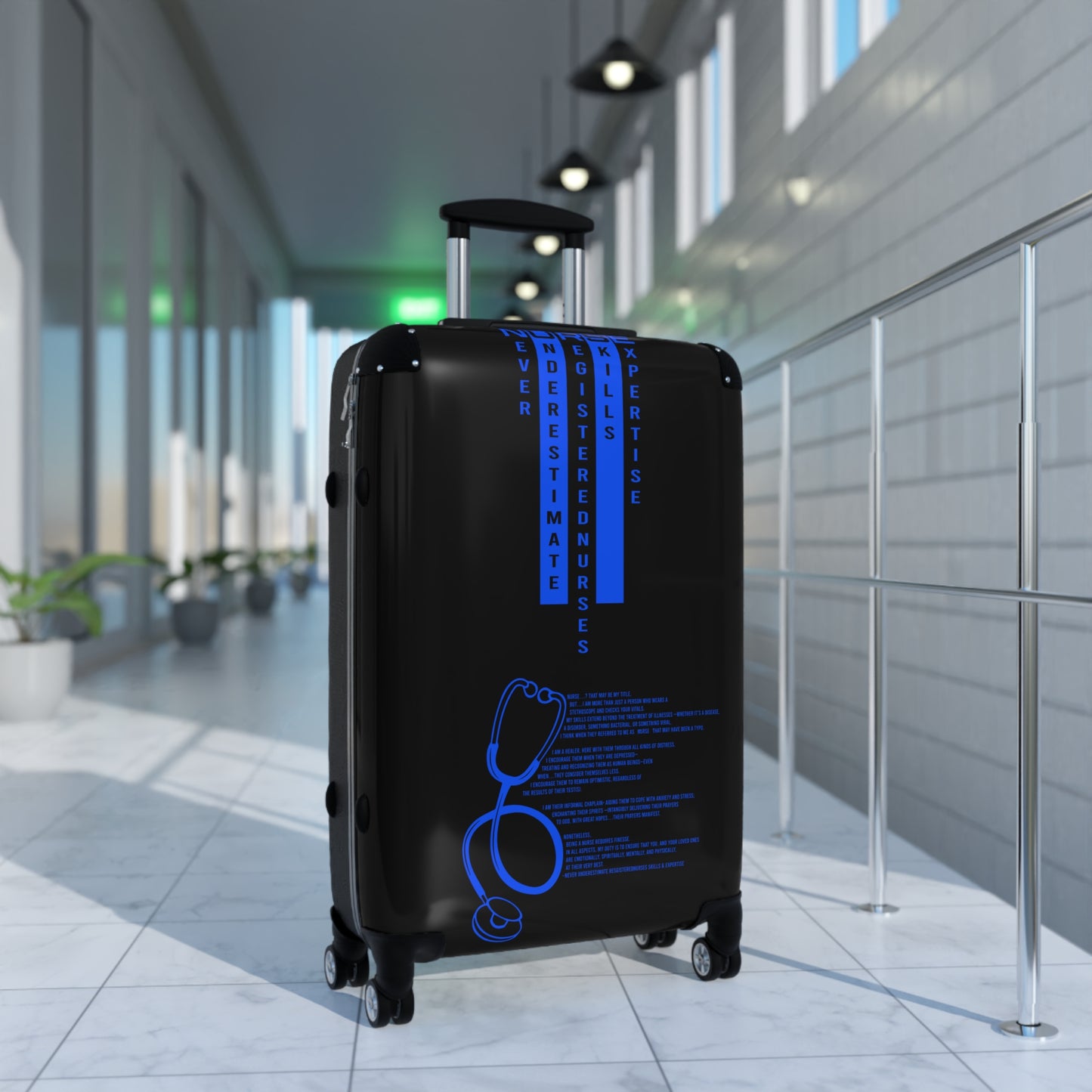N.U.R.S.E. Suitcase, Travel Luggage for Healthcare Workers, Inspirational Gifts for Nurses, Carry-On Bag for Nurses, Stethoscope Design, [...]