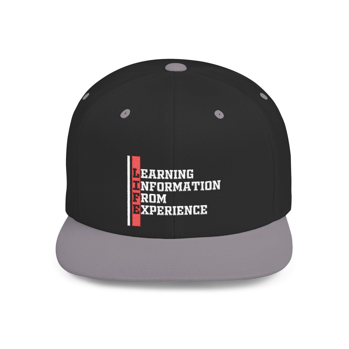 L.I.F.E. Snapback Cap, Trendy Flat Bill Hat for Casual Outings, Perfect Gift for Graduates, Stylish Streetwear