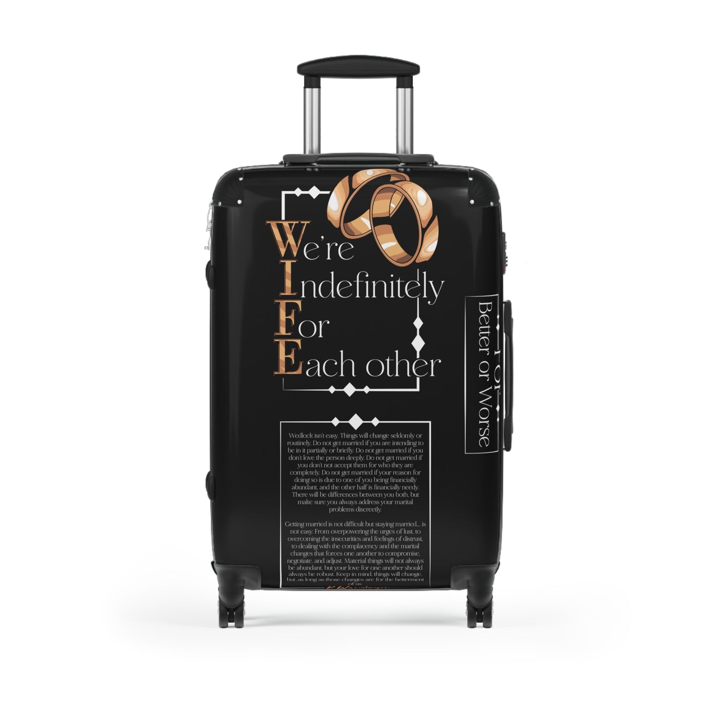 W.I.F.E. Personalized Suitcase for Couples, Romantic Travel Luggage, Wedding Gifts, Anniversary Gifts, Love Quotes Case