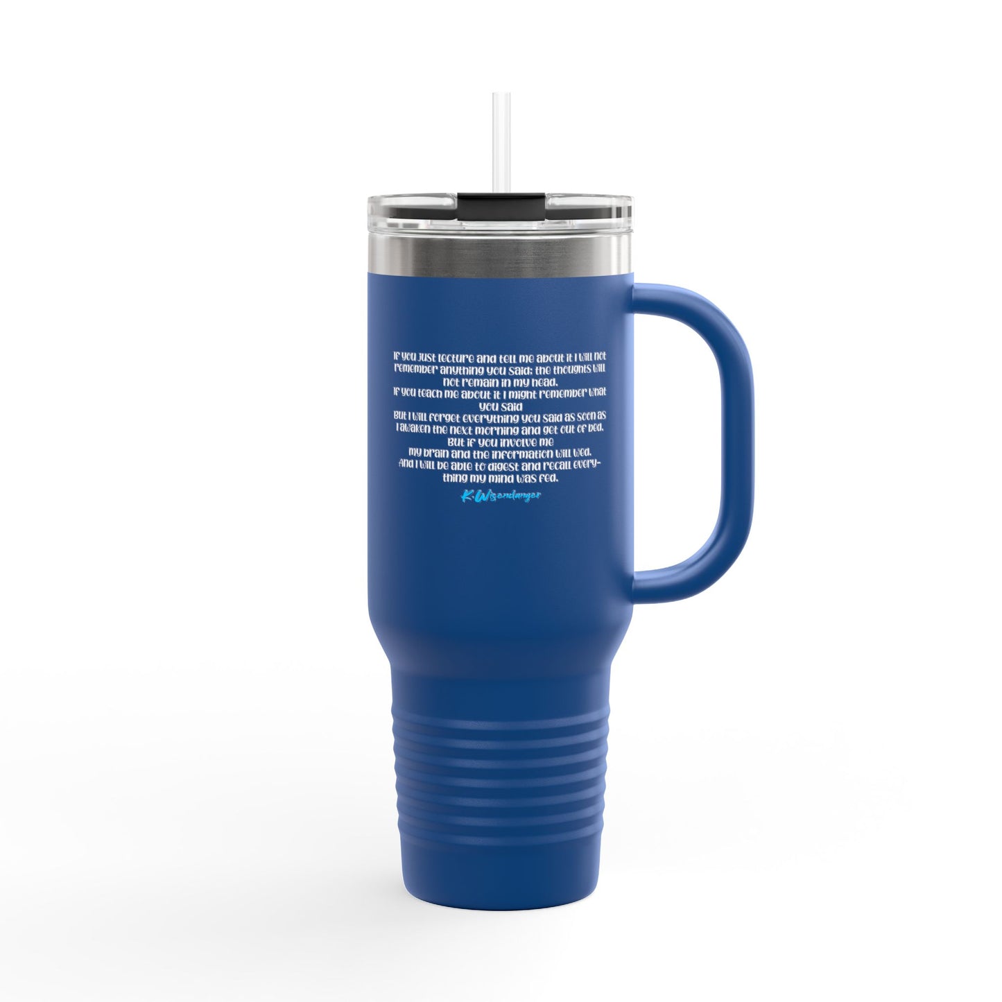 T.E.A.C.H.E.R. Insulated Travel Mug with Motivational Quote, 40oz Coffee Cup for Educators, Hiking, Gift for Travelers, Unique Drinkware, Adventure Mug