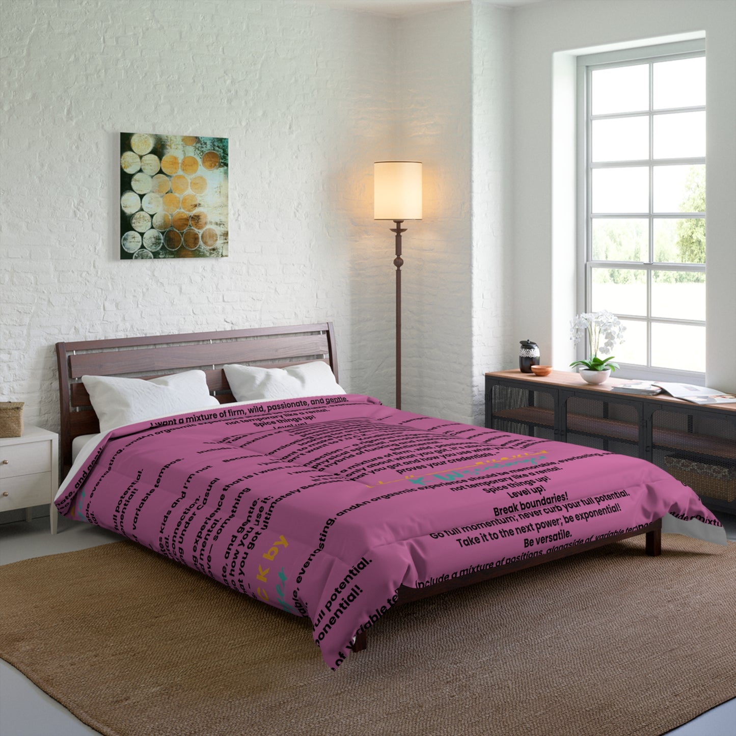 I Don't Wanna F.U.C.K. Unique Poem Comforter, Cozy Bedding, Funky Bedroom Decor,