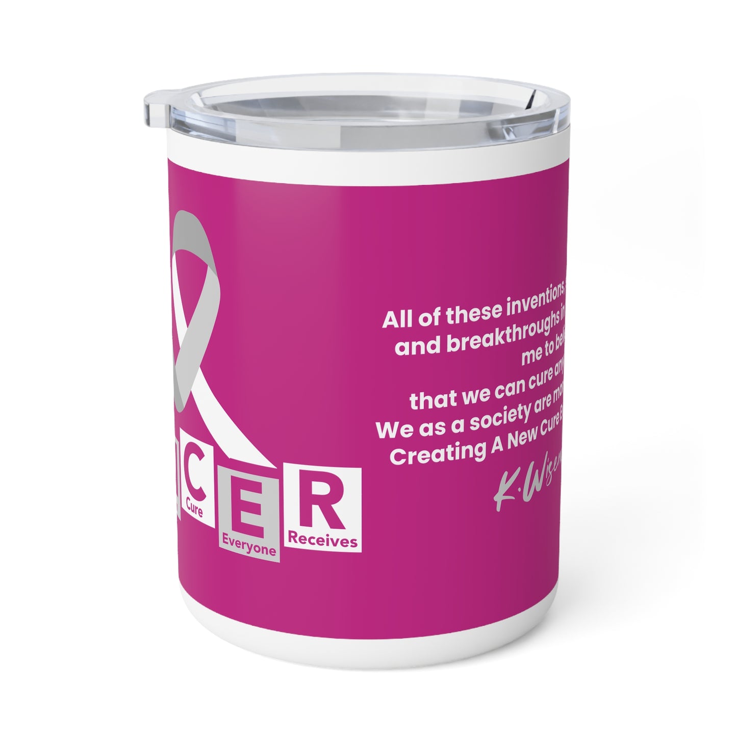 C.A.N.C.E.R. (Create A New Cure Everyone Receives) Inspirational Insulated Coffee Mug, 10oz | Breast Cancer Awareness, Motivational Gift, Survivor Support, Pink Ribbon, Unique Coffee [...]