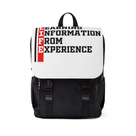 L.I.F.E. Inspirational Unisex Casual Backpack - Learning Information from Experience, School Bag, Travel Tote, Gift for Students, Everyday Use
