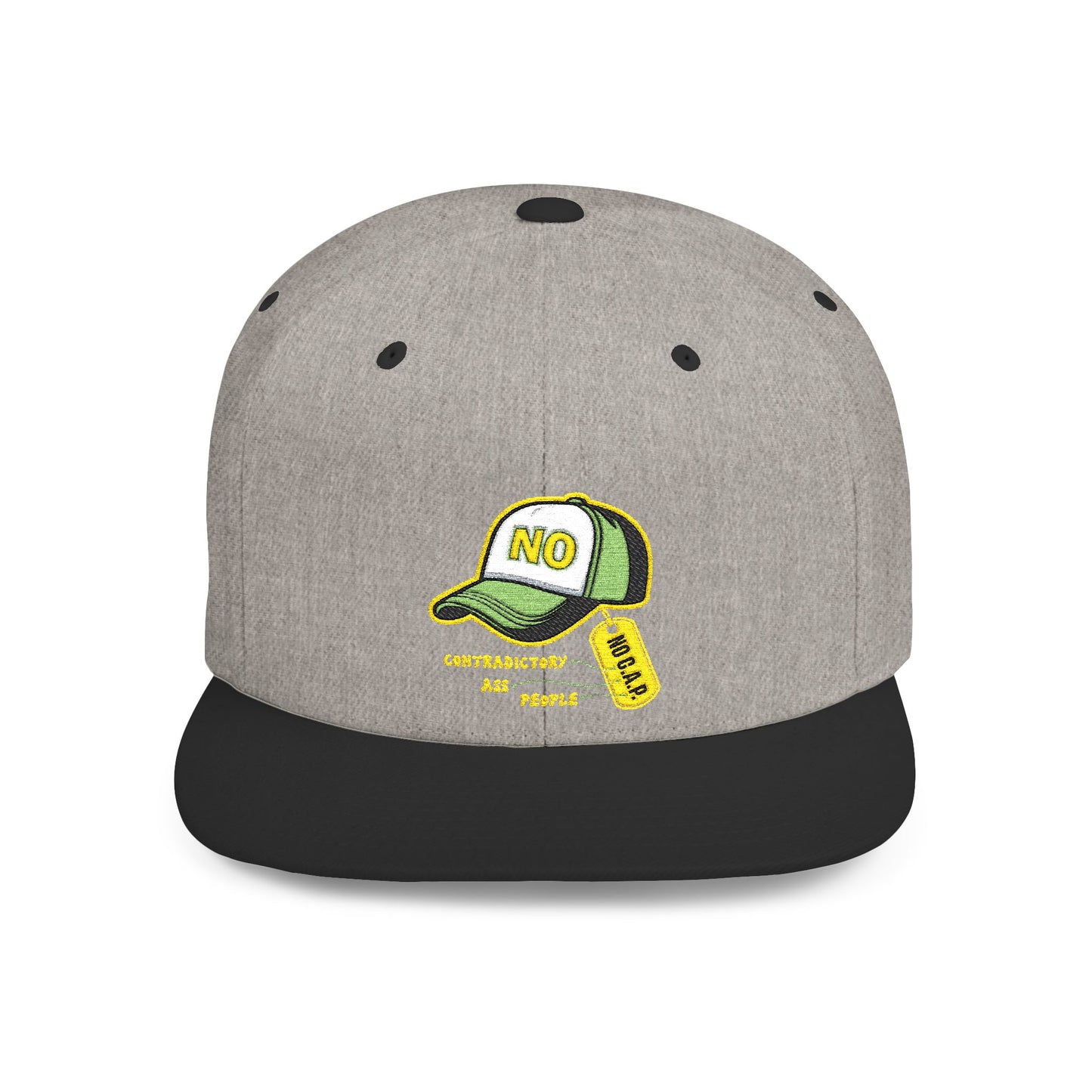 No C.A.P. Cool Flat Bill Snapback Hat, Trendy Cap for Casual Style