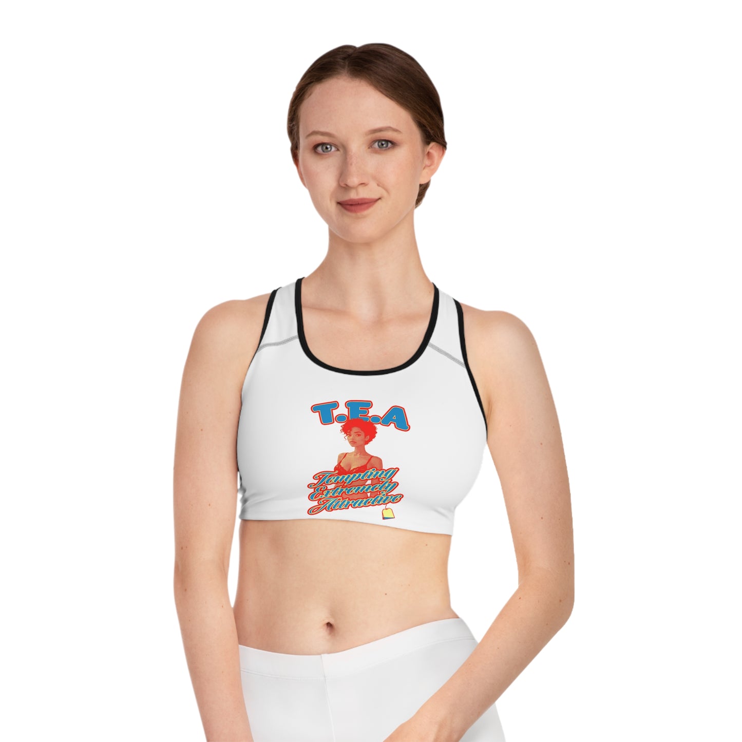 Body T.E.A. Trendy Sports Bra for Active Women, Fitness Gear, Workout Apparel, Yoga Top, Motivational Activewear