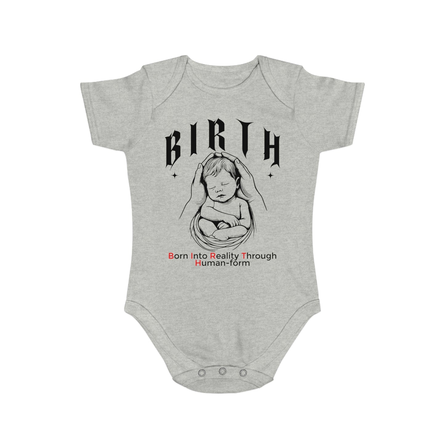 B.I.R.T.H. (Born Into Reality Through Human-Form) Announcement Baby Bodysuit, Infant Gift, Newborn Outfit, Baby Shower Gift, Cute Baby Clothing