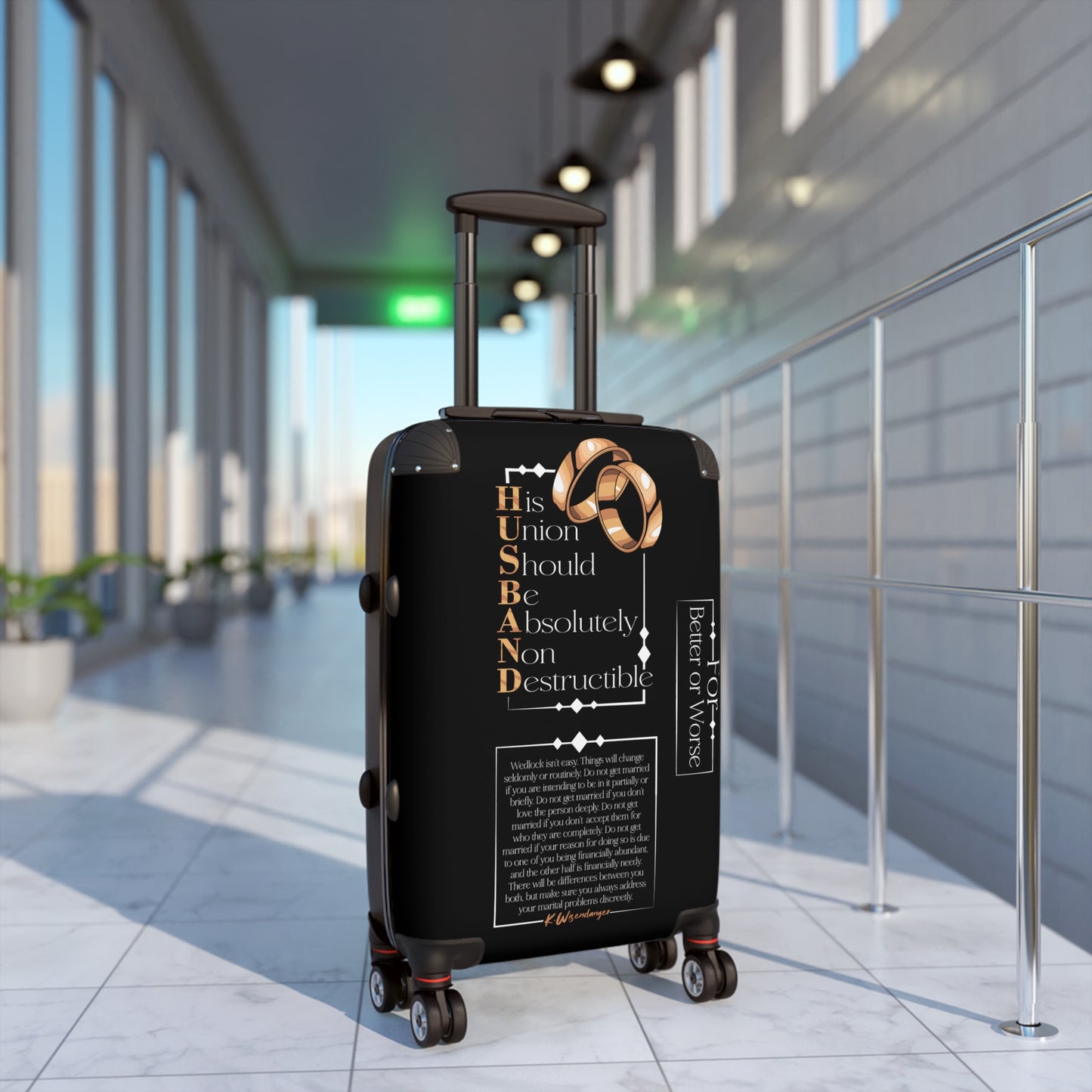 HUSBAND Travel Suitcase for Couples, Wedding Gift, Personalized Luggage, Honeymoon Essentials, Suitcase with Quotes