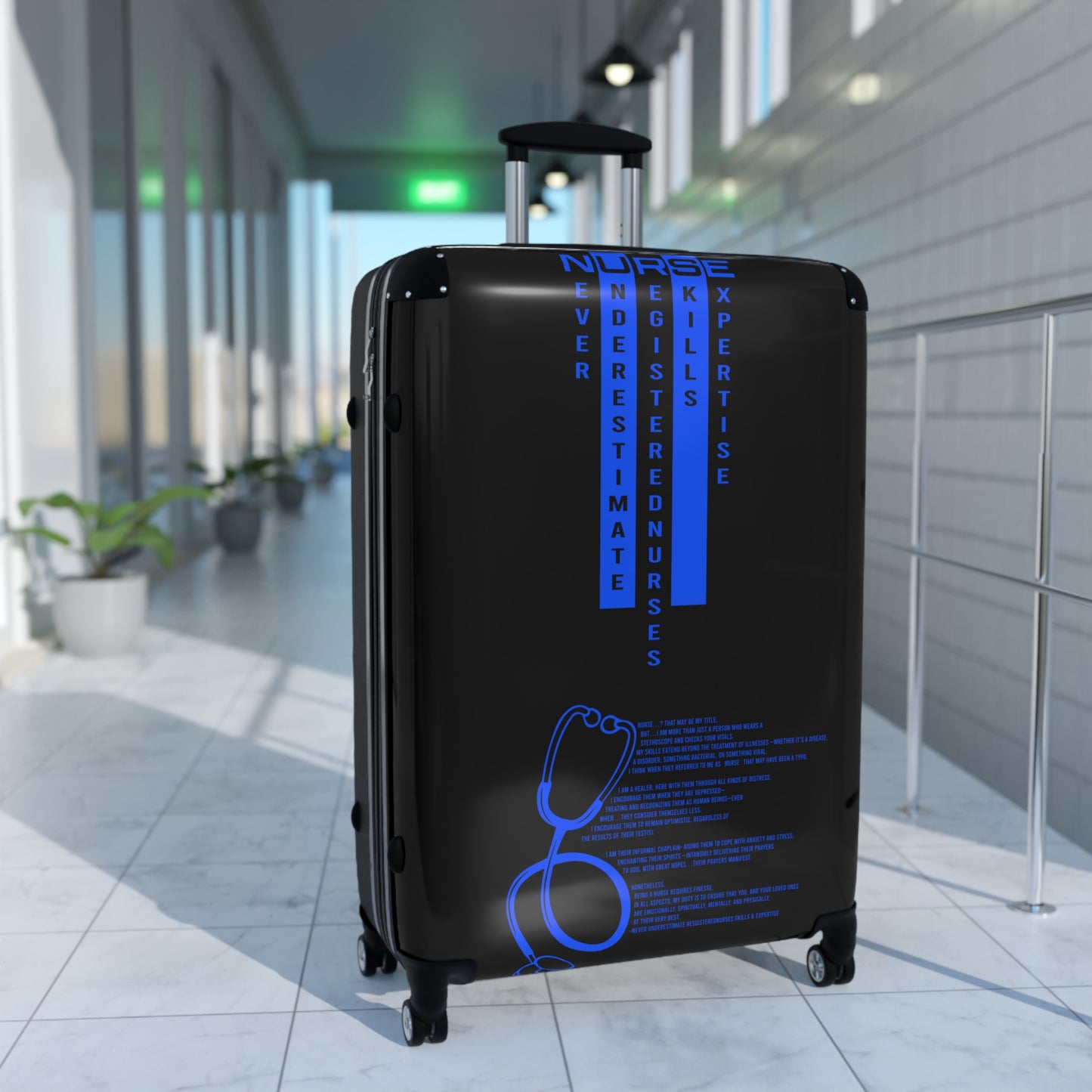N.U.R.S.E. Suitcase, Travel Luggage for Healthcare Workers, Inspirational Gifts for Nurses, Carry-On Bag for Nurses, Stethoscope Design, [...]