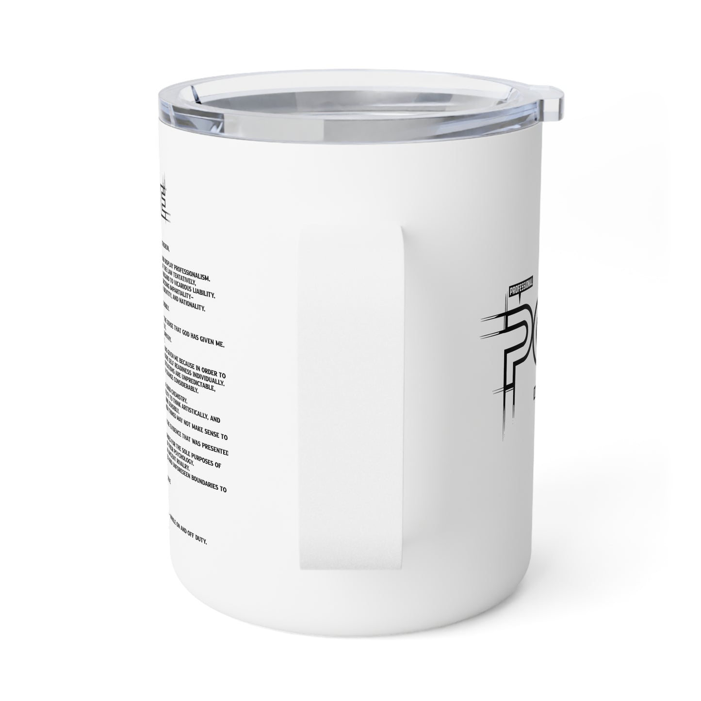 P.O.L.I.C.E. (Professional Officer Of Law Improving Communities on Earth) Stylish Insulated Coffee Mug, Unique Gift for Coffee Lover