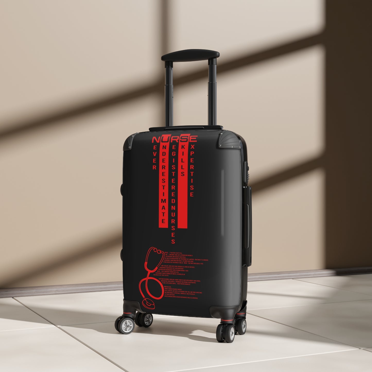 N.U.R.S.E. Suitcase - Travel Luggage, Perfect Gift for Nurses, Healthcare Travel Essential, Nurse Appreciation Week, Holiday Travel Gear