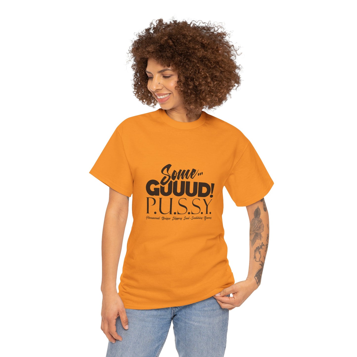 GUUD P.U.S.S.Y. Bold Statement Tee, Unisex Cotton Shirt, Graphic Tee for Self-Expression,