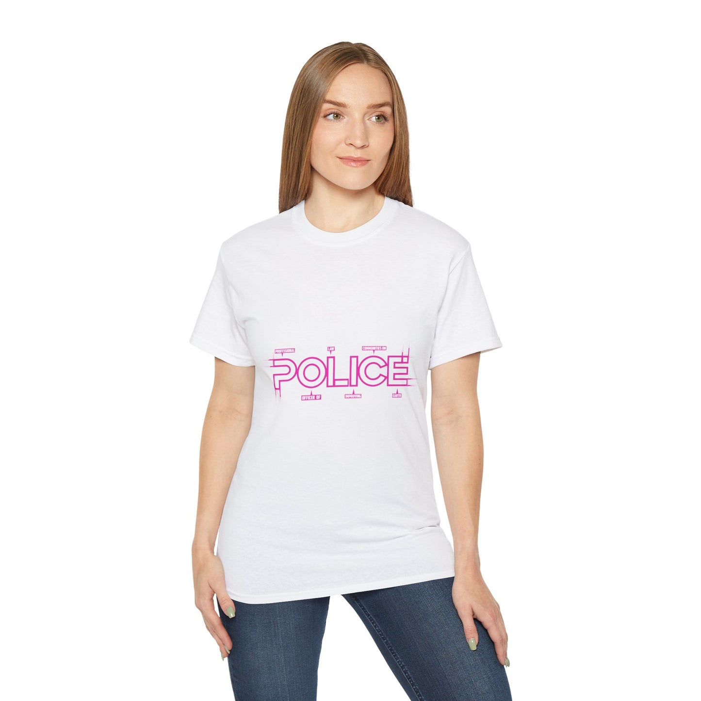 Unisex Police Professional Officer of Law Improving Communities on Earth Message Tee – Vibrant & Bold Statement Shirt for Law Enforcement Supporters