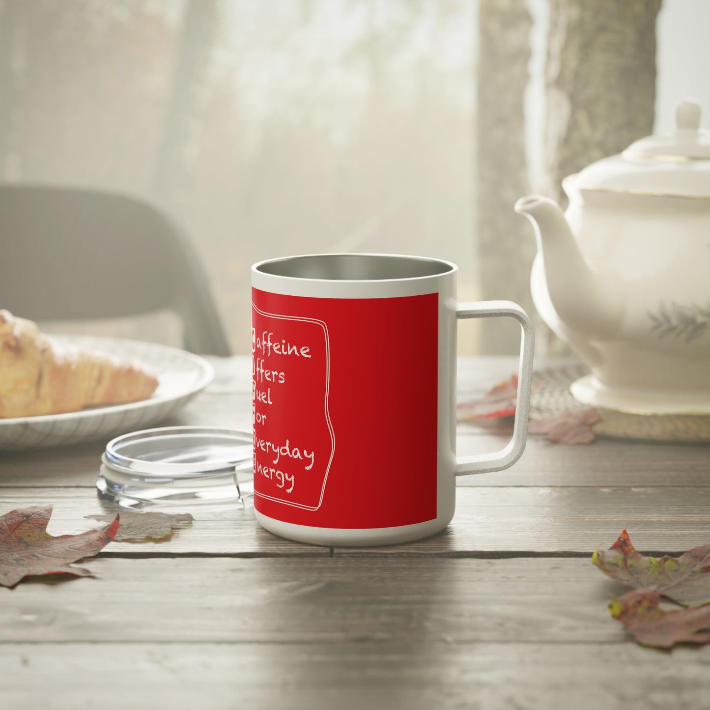 Red Insulated Coffee Mug - Caffeine Offers Fuel for Everyday Energy - Perfect Gift for Coffee Lovers, Travel Mug, Holiday Gift, Office [...]