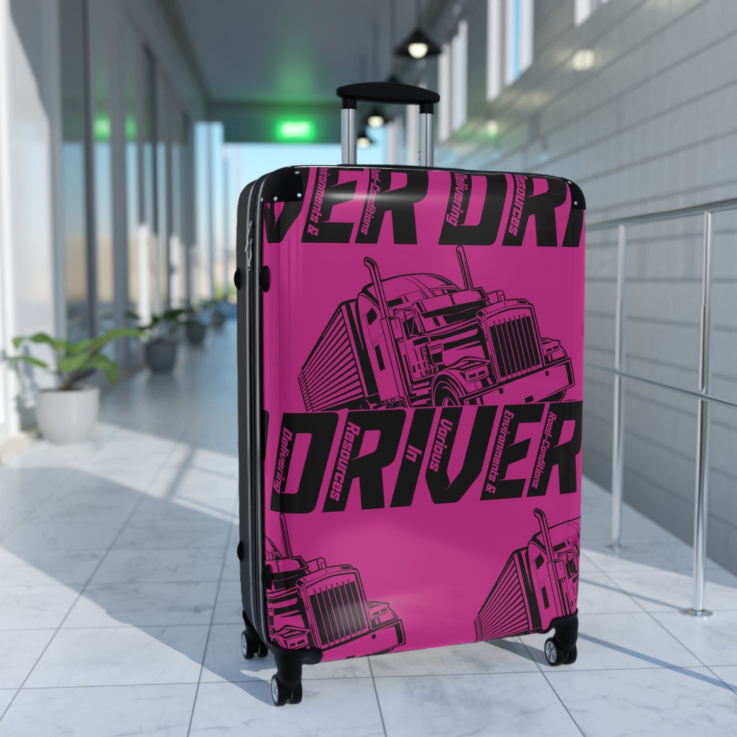 Truck Driver-Themed Suitcase for Truck Enthusiasts, Travel Gear, Luggage for Road Trips, Perfect Gift for Drivers, Adventurers