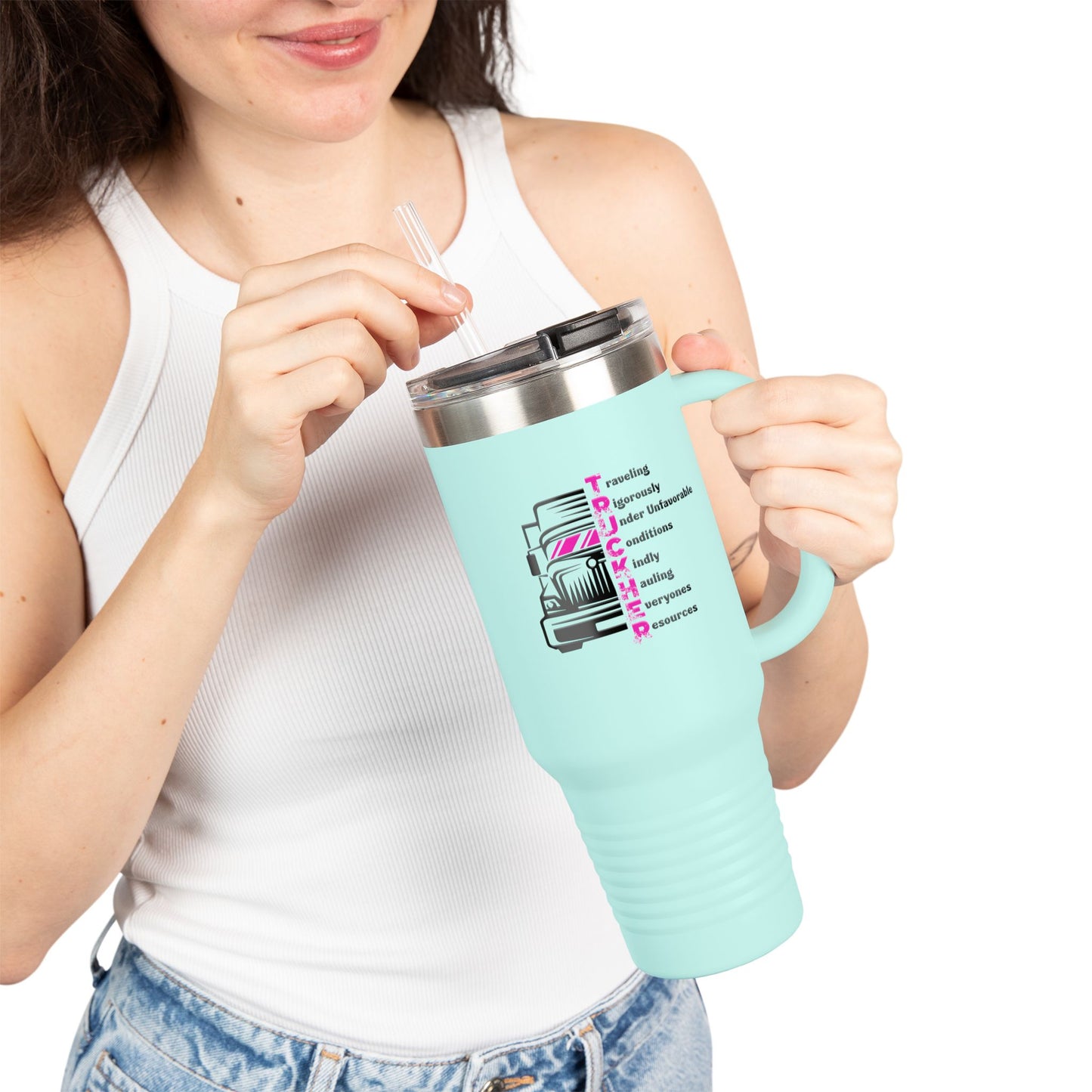 T.R.U.C.K.E.R. Insulated Travel Mug, 40oz - Stylish and Practical, Perfect for On-the-Go Coffee Lovers, Road Trips, Camping, Gift for Travelers, [...]