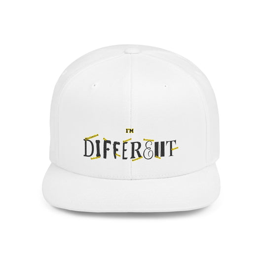 I'M D.I.F.F.E.R.E.N.T. Vibe Flat Bill Snapback Hat | Casual Fashion Accessory | Unisex Gift | Streetwear Style | Adjustable Cap