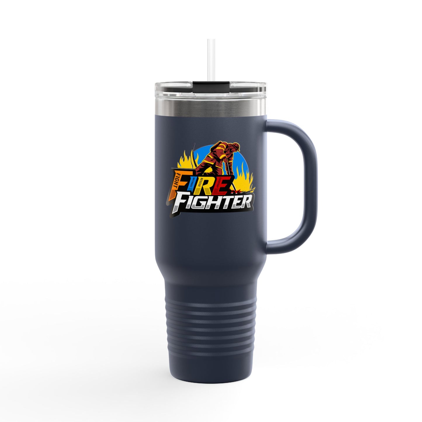 Firefighter Insulated Travel Mug - 40oz, Hot Beverage Cup, Personalized Gift for Firefighters, Camping Mug, Unique Firefighter Gift