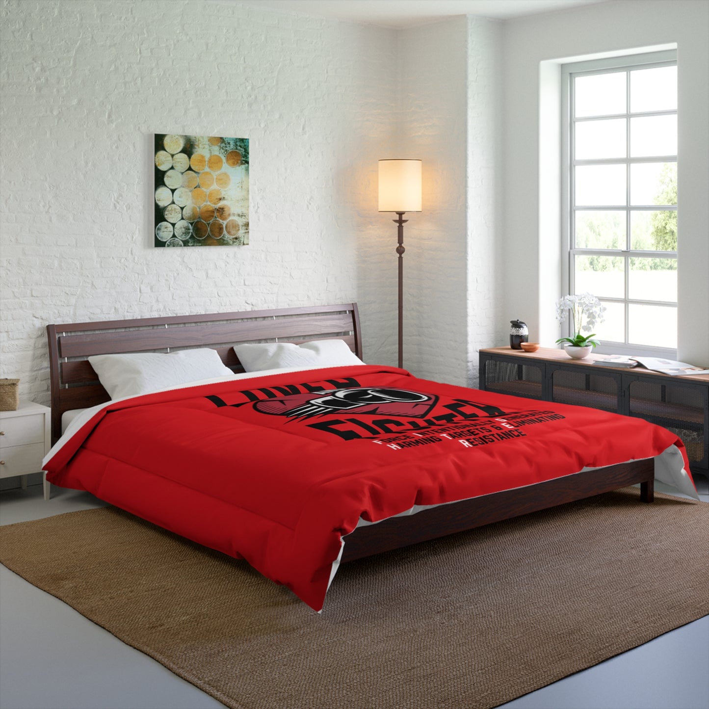 L.O.V.E.R. & F.I.G.H.T.E.R. Comforter - Bold Red Bedding for Fighters & Lovers, Bohemian Bedroom Decor, Gift for Couples, Romantic Home Accents, [...]
