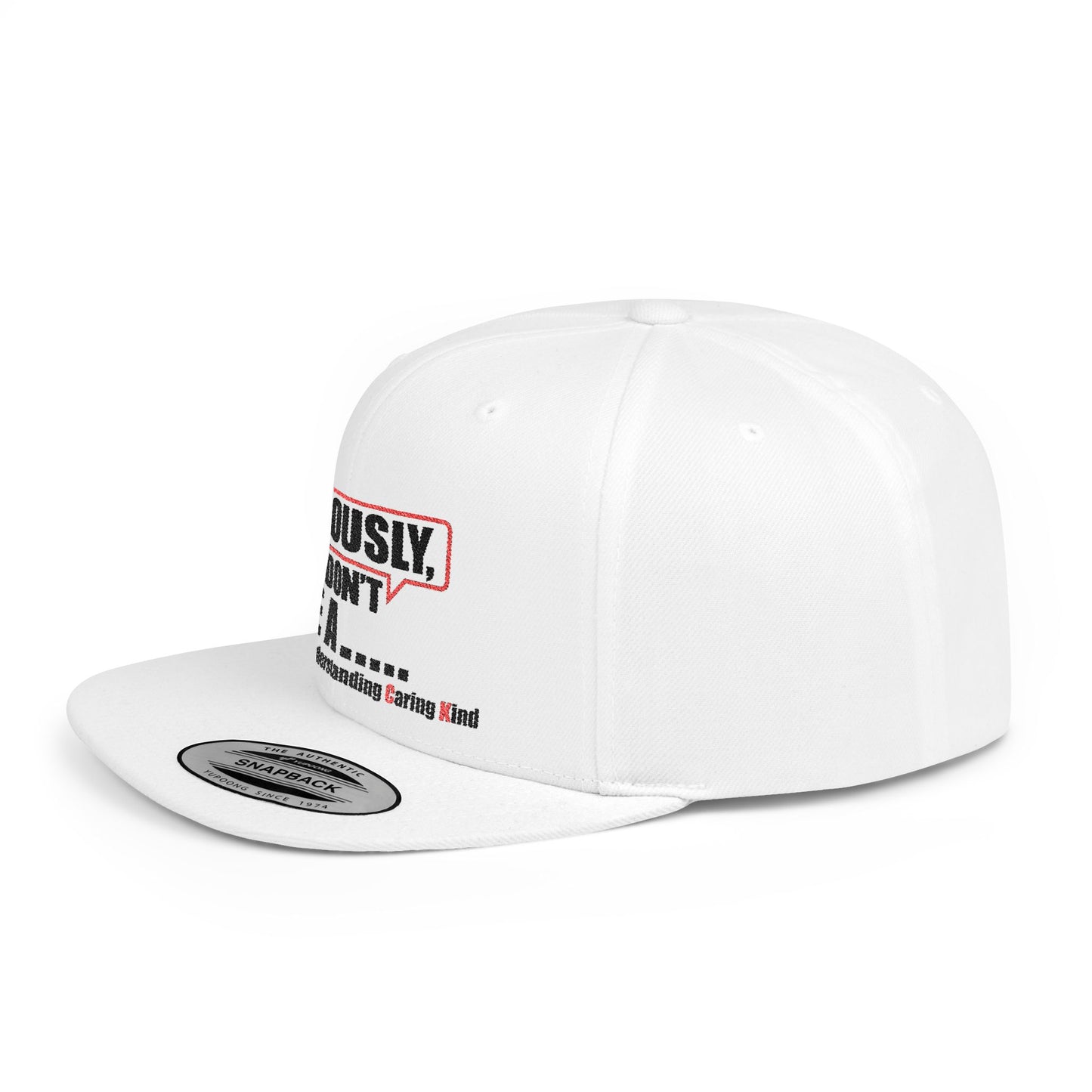 I Just Don't Give A F.U.C.K. Humorous Flat Bill Snapback Cap - Fun Gift for Casual Style,